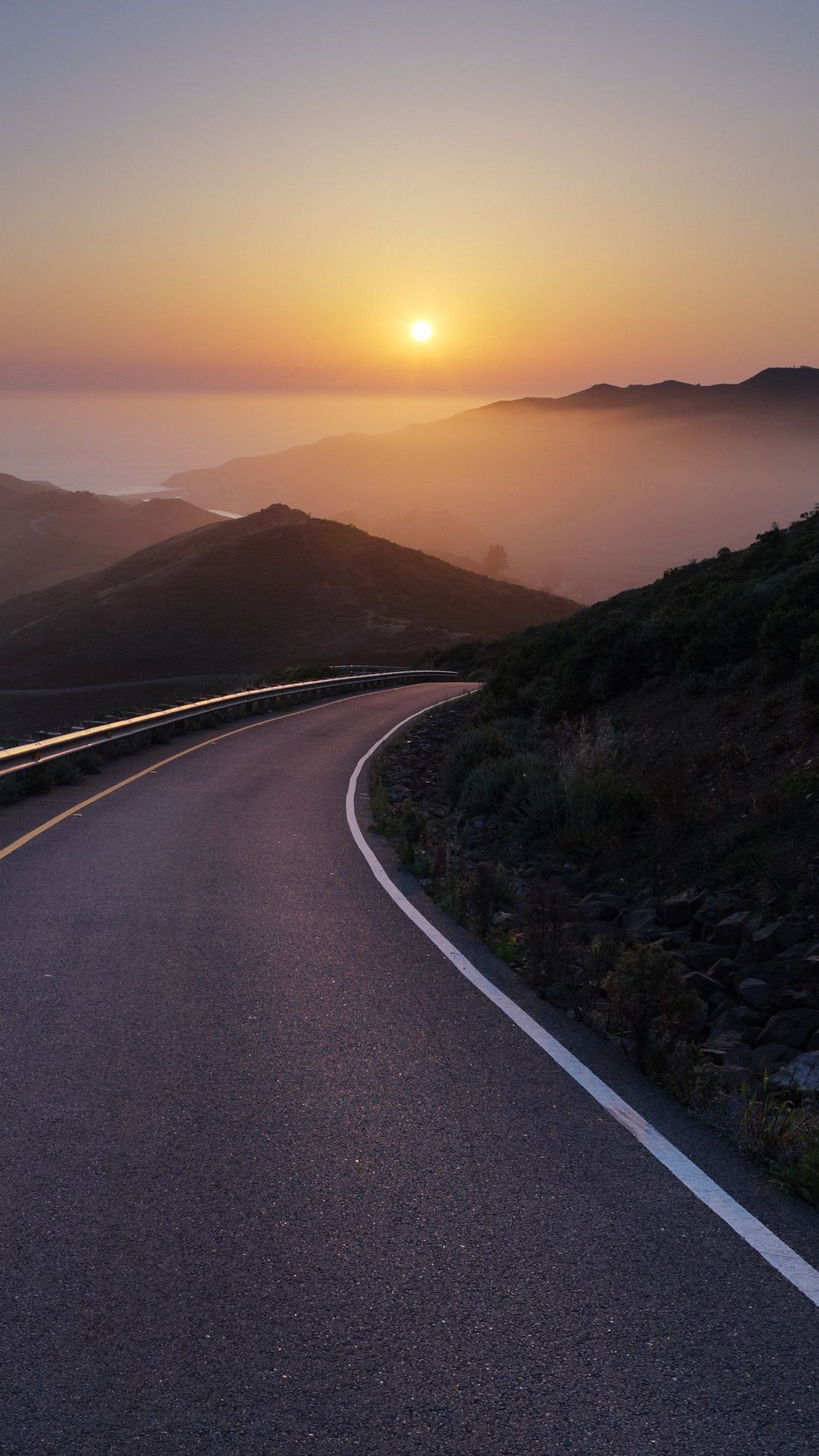 Sunset In Road Wallpapers