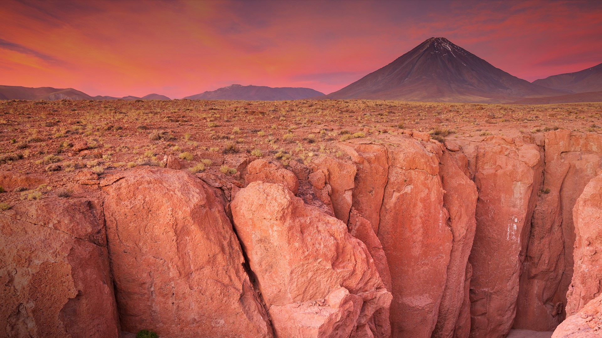 Sunset In Volcano Desert Wallpapers