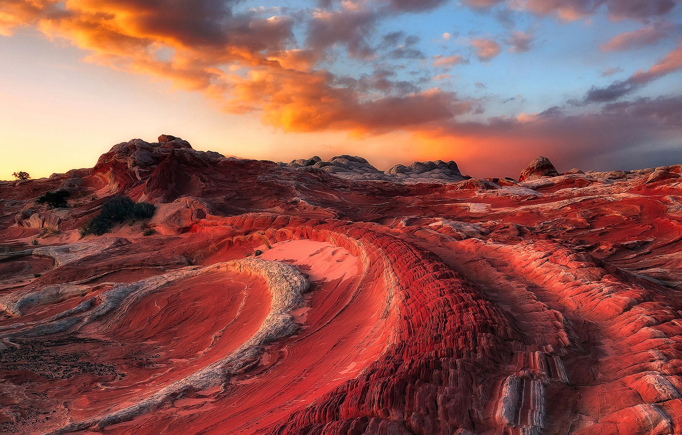 Sunset In Volcano Desert Wallpapers