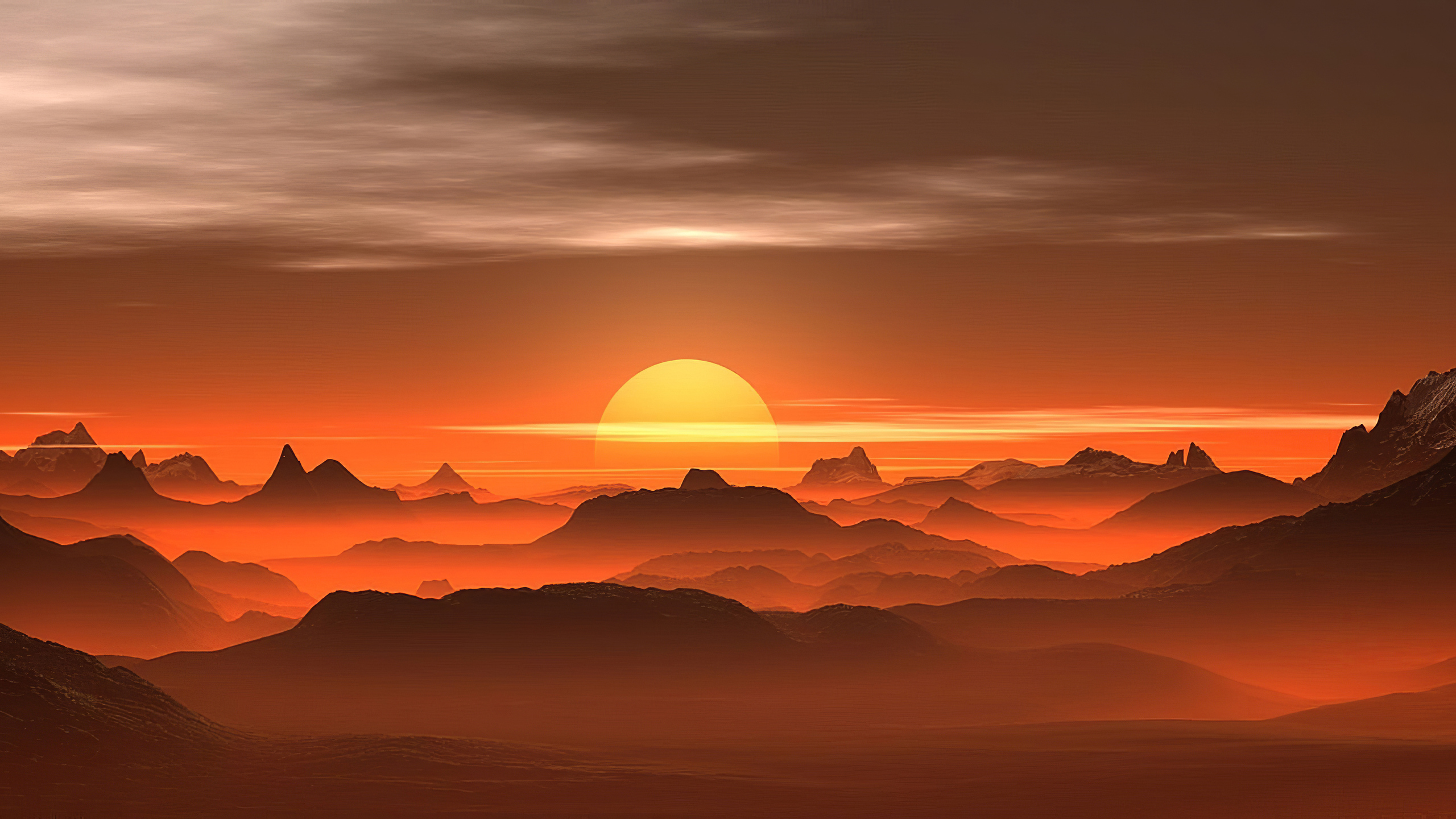 Sunset In Volcano Desert Wallpapers