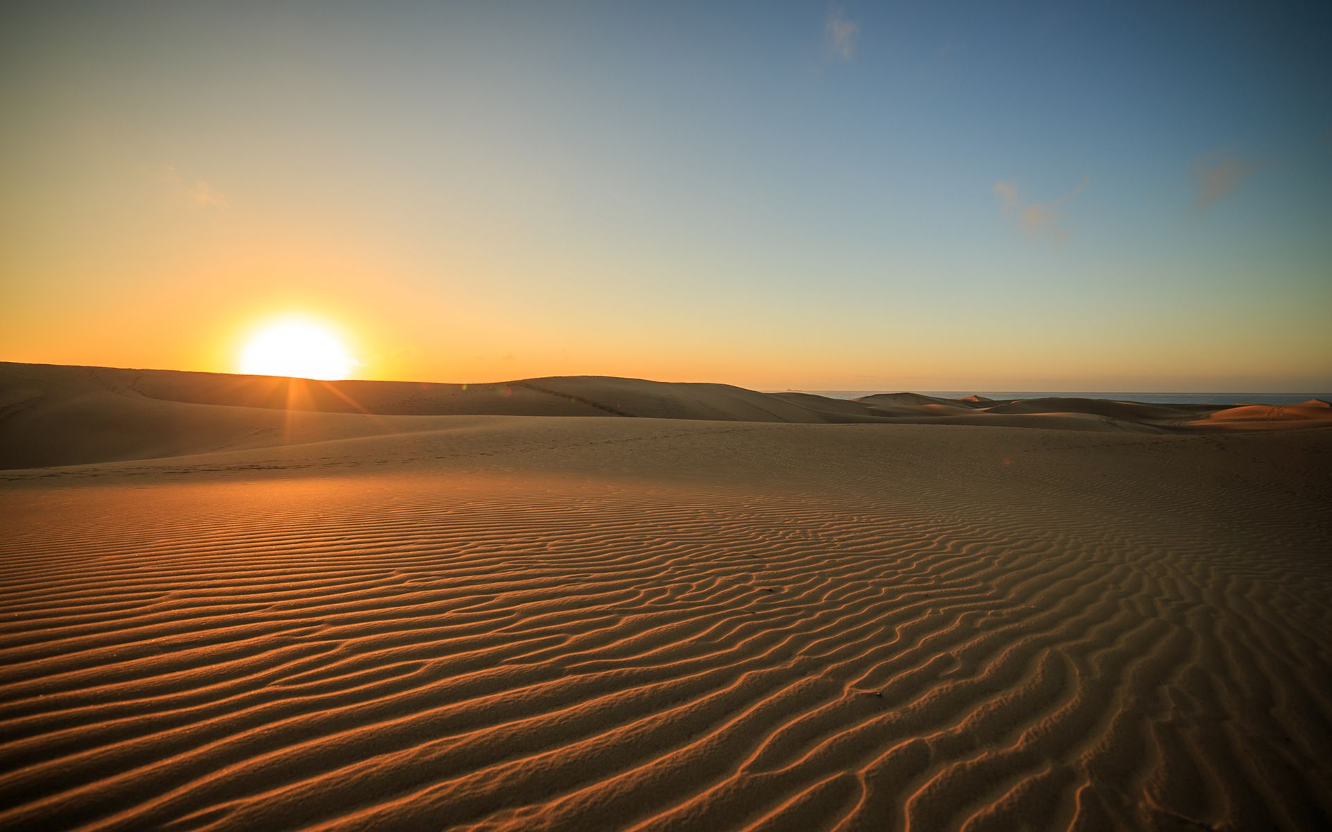 Sunset In Volcano Desert Wallpapers