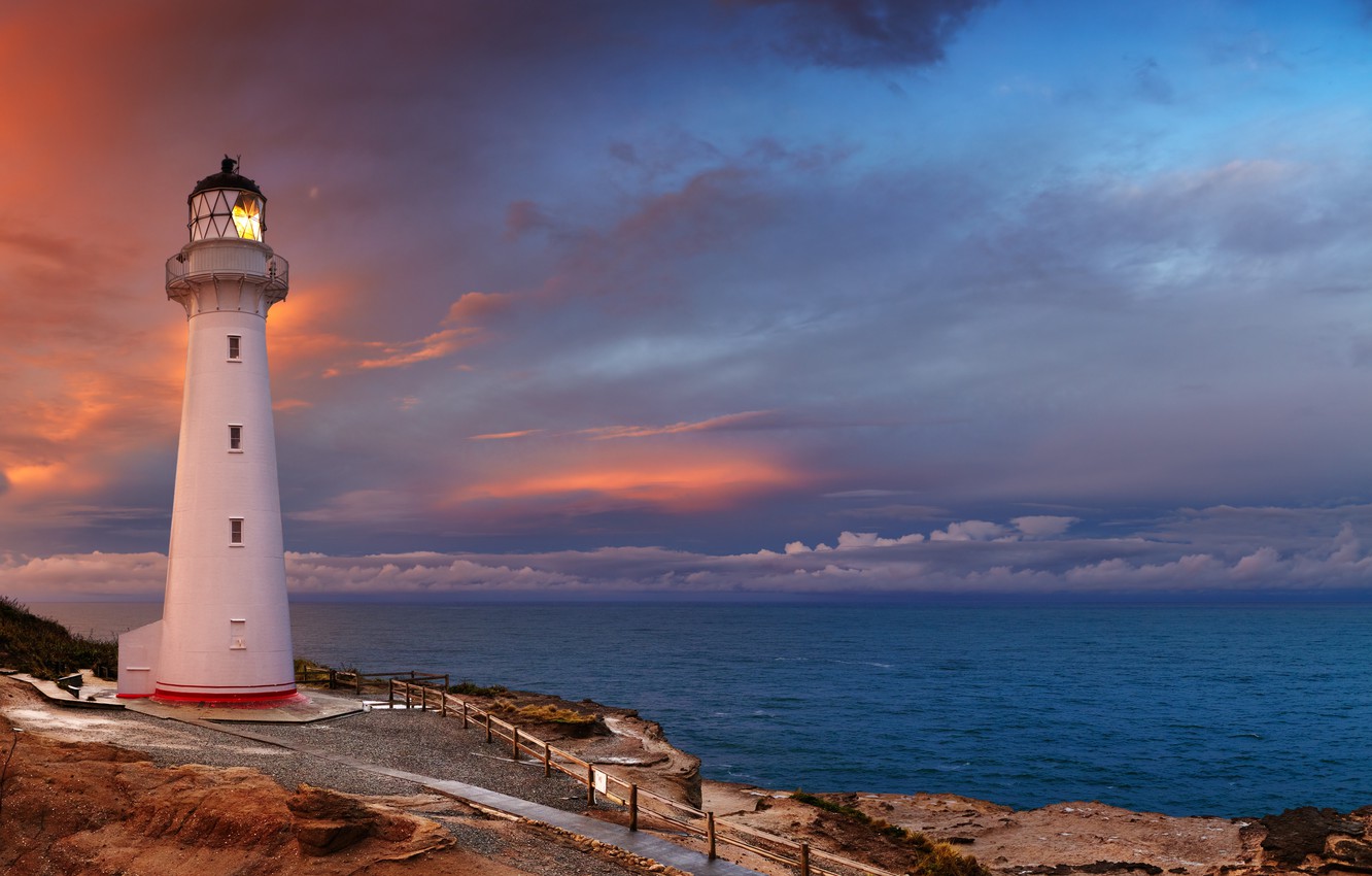 Sunset Near Lighthouse Wallpapers