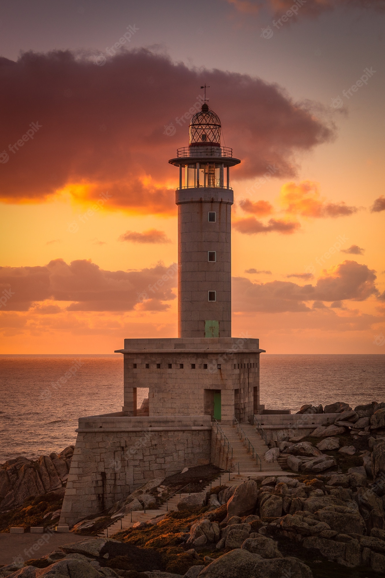 Sunset Near Lighthouse Wallpapers