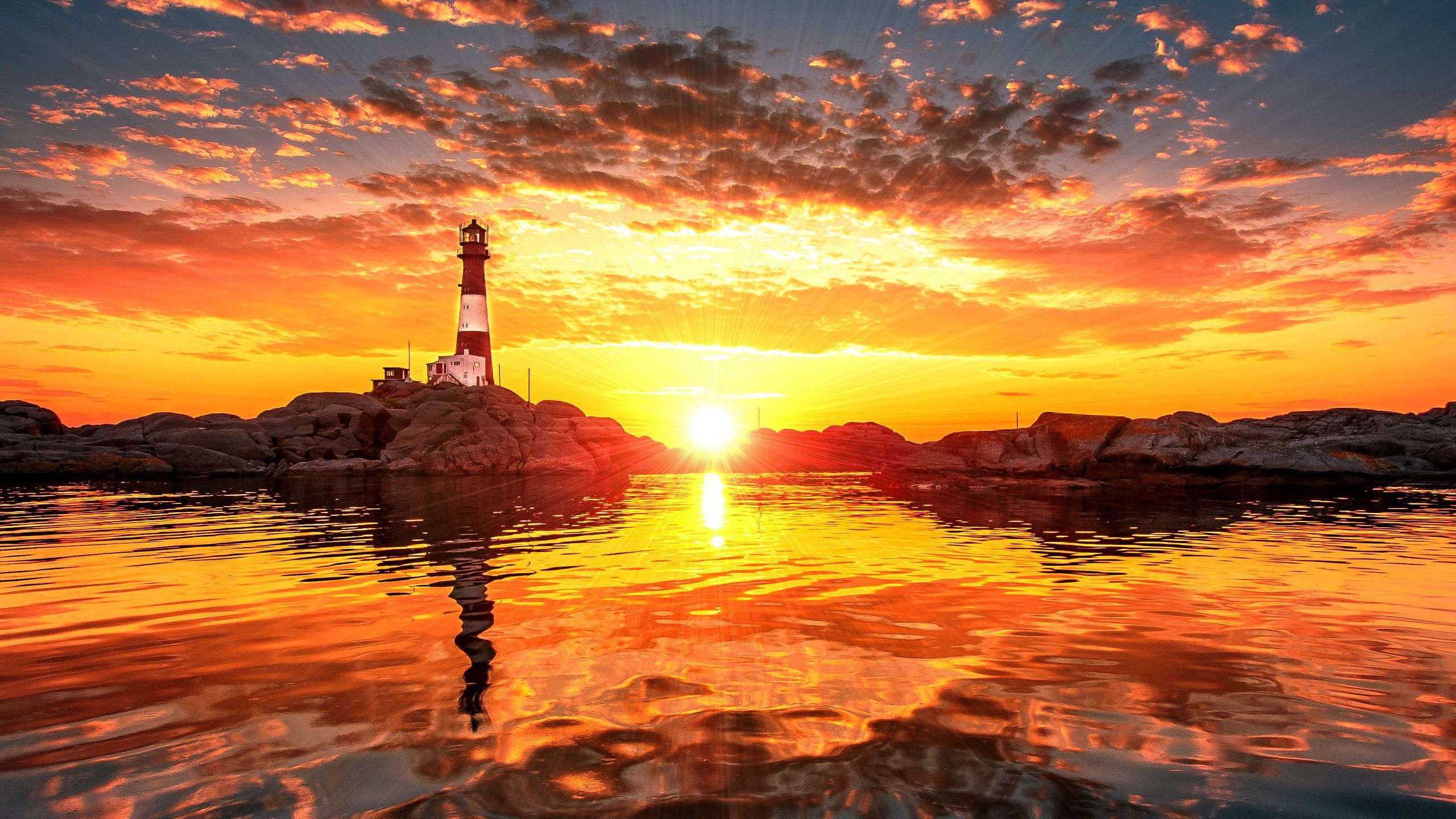 Sunset Near Lighthouse Wallpapers