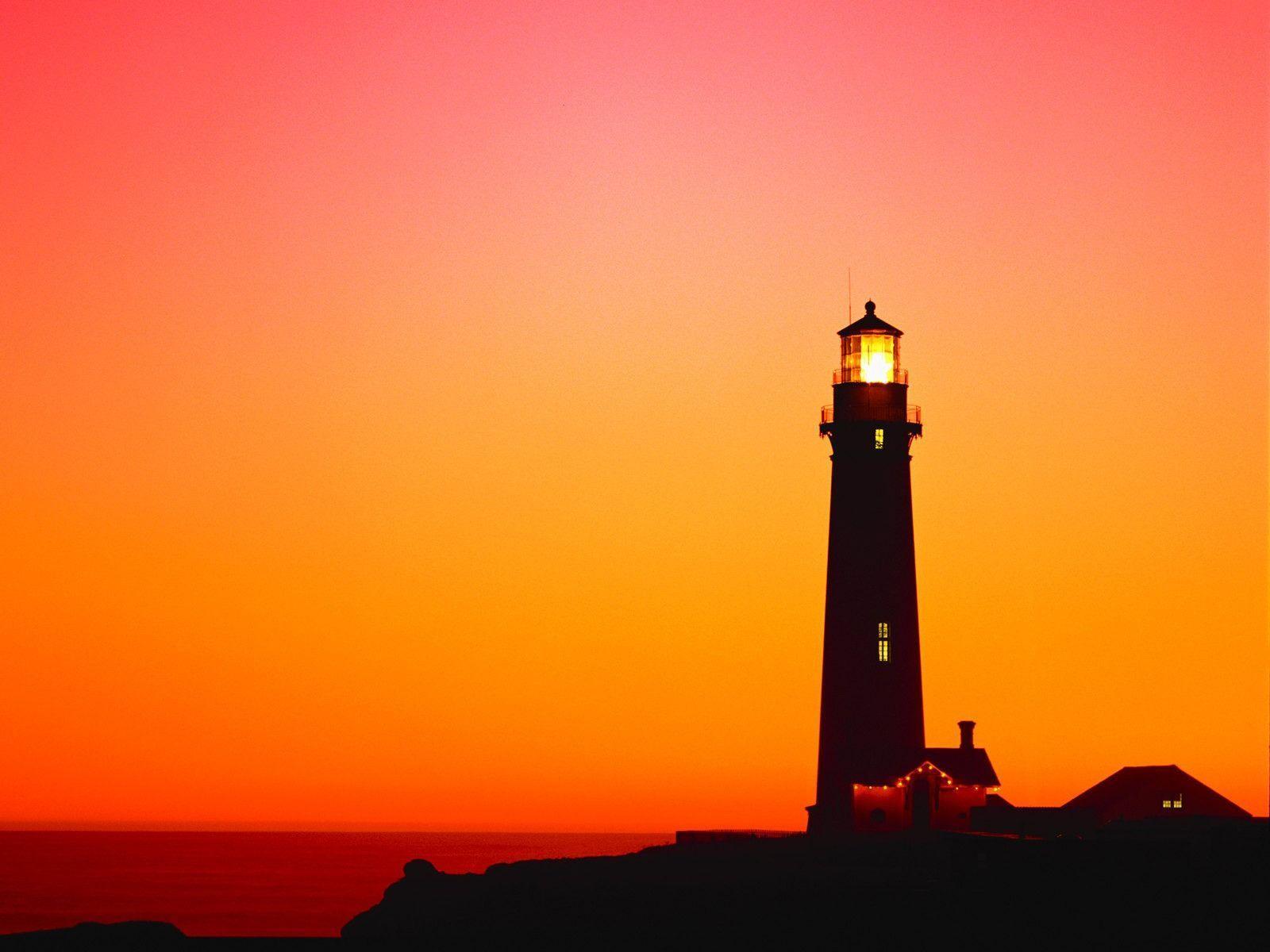 Sunset Near Lighthouse Wallpapers