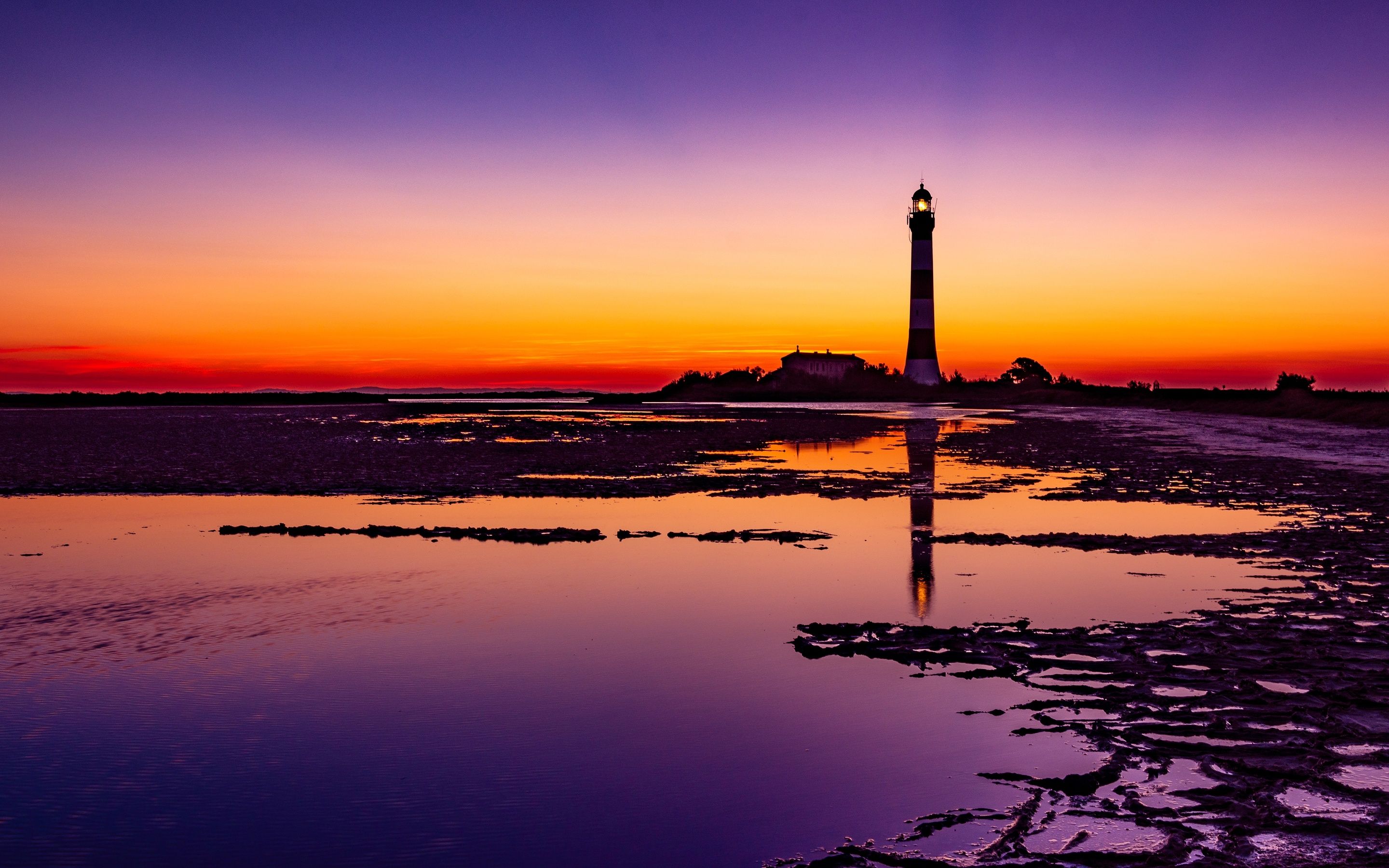 Sunset Near Lighthouse Wallpapers