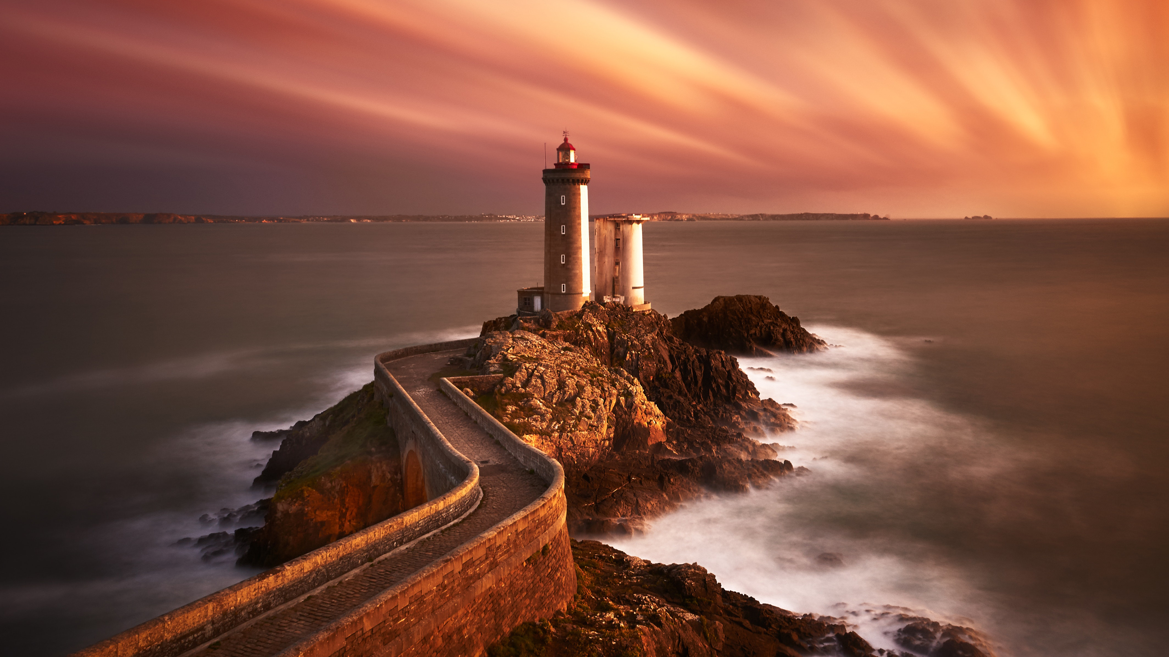 Sunset Near Lighthouse Wallpapers