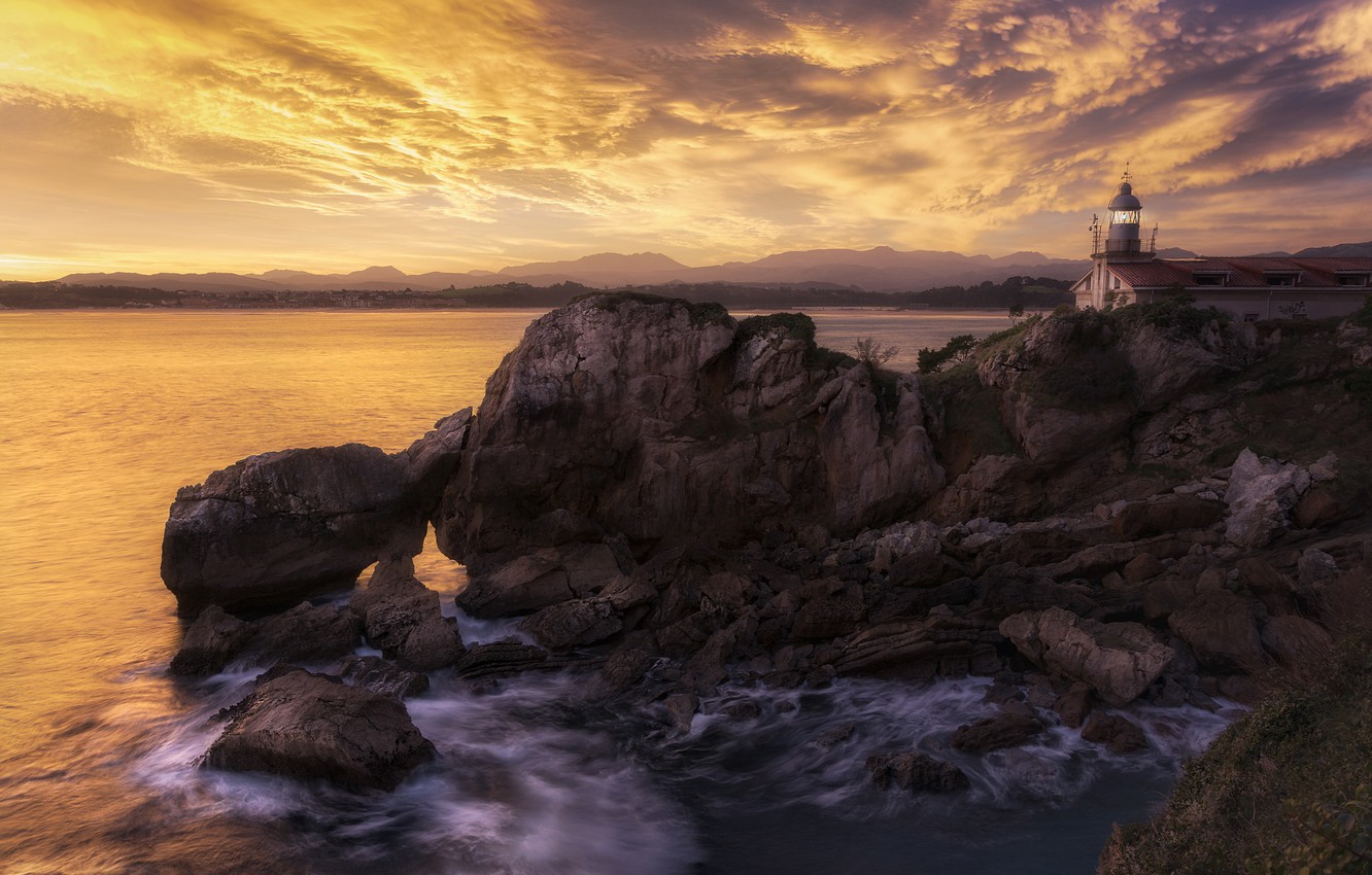 Sunset Near Lighthouse Wallpapers