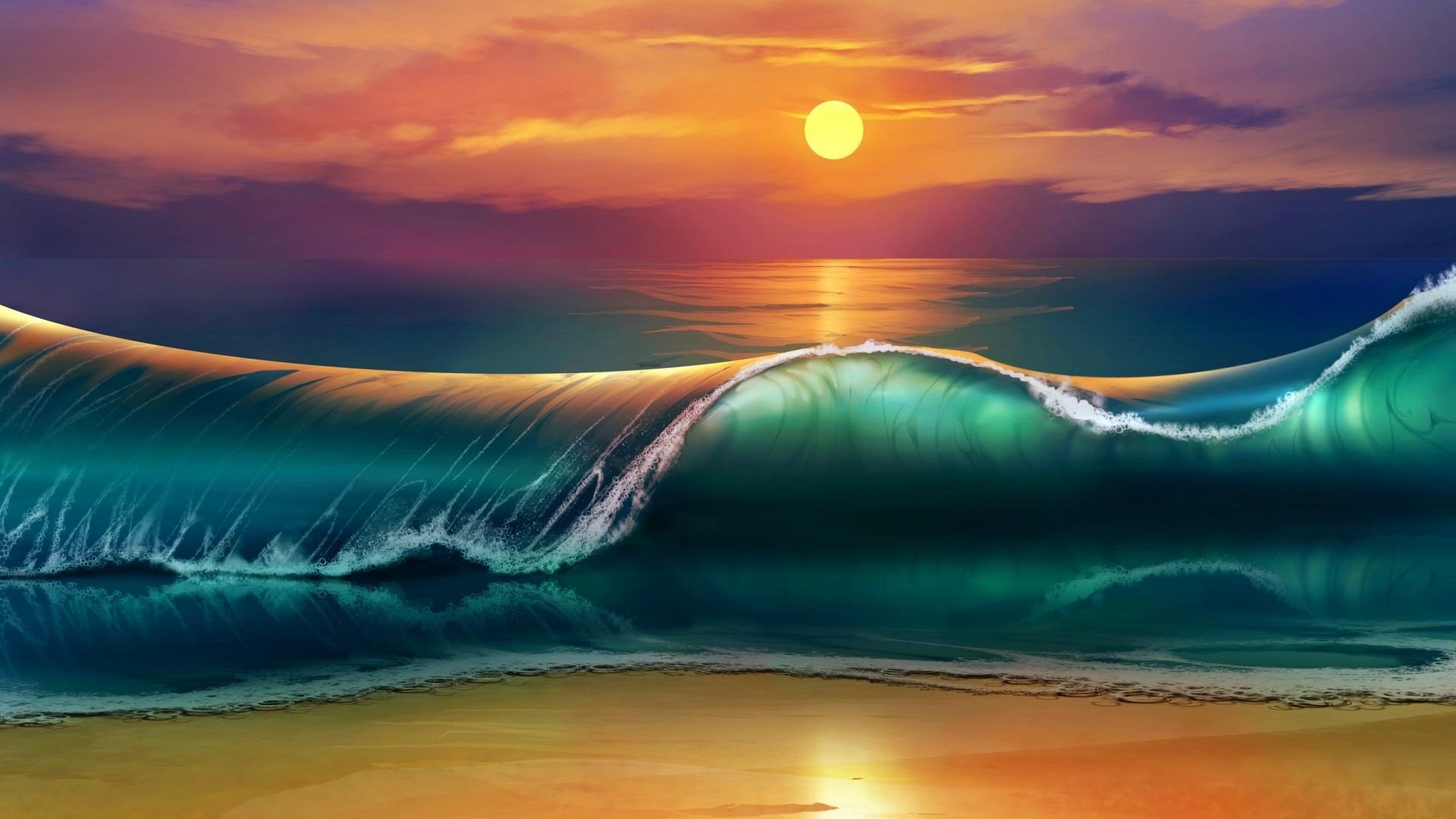Sunset Ocean Beach Wallpapers