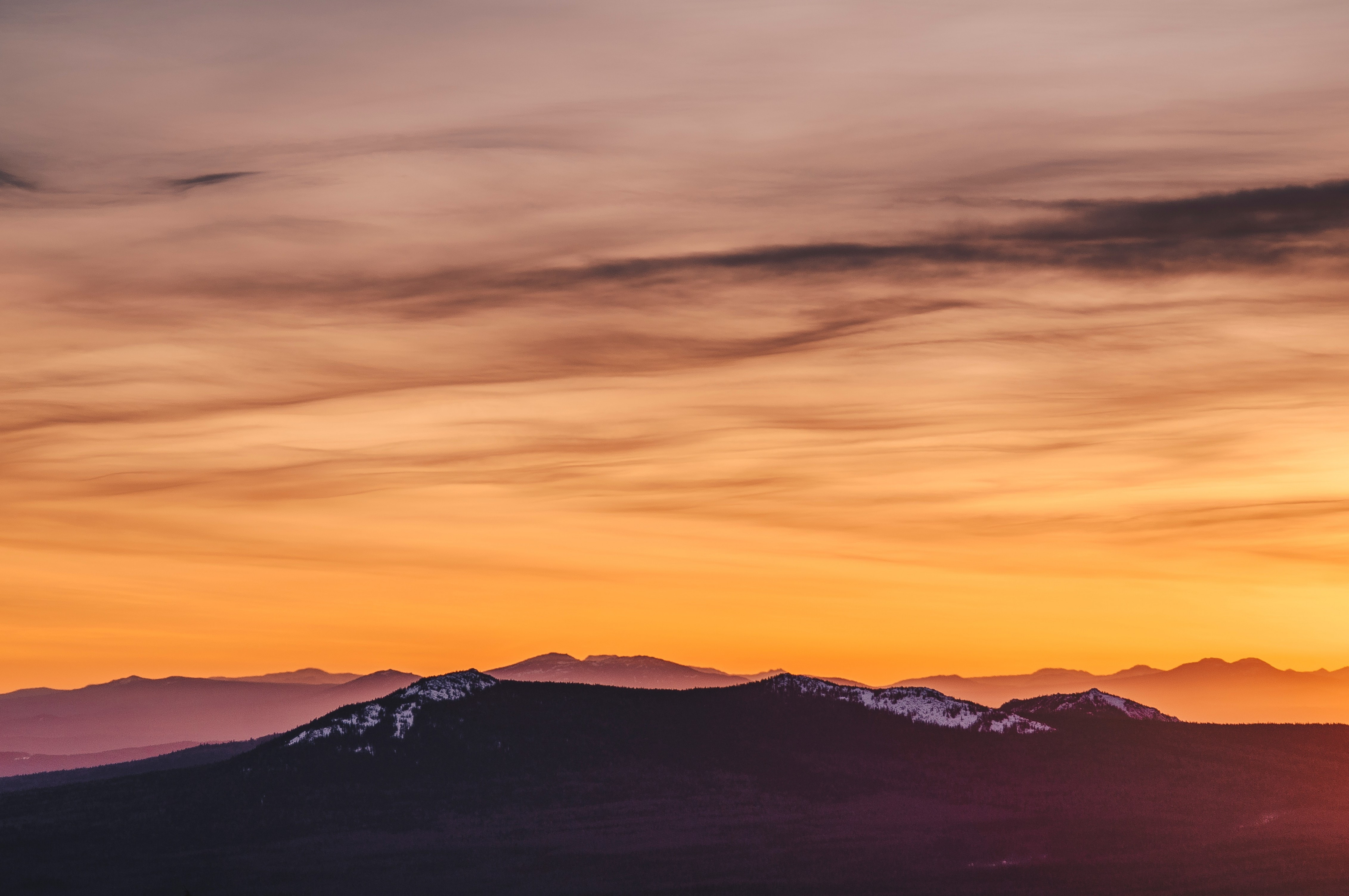 Sunset Over Mountain Field Wallpapers