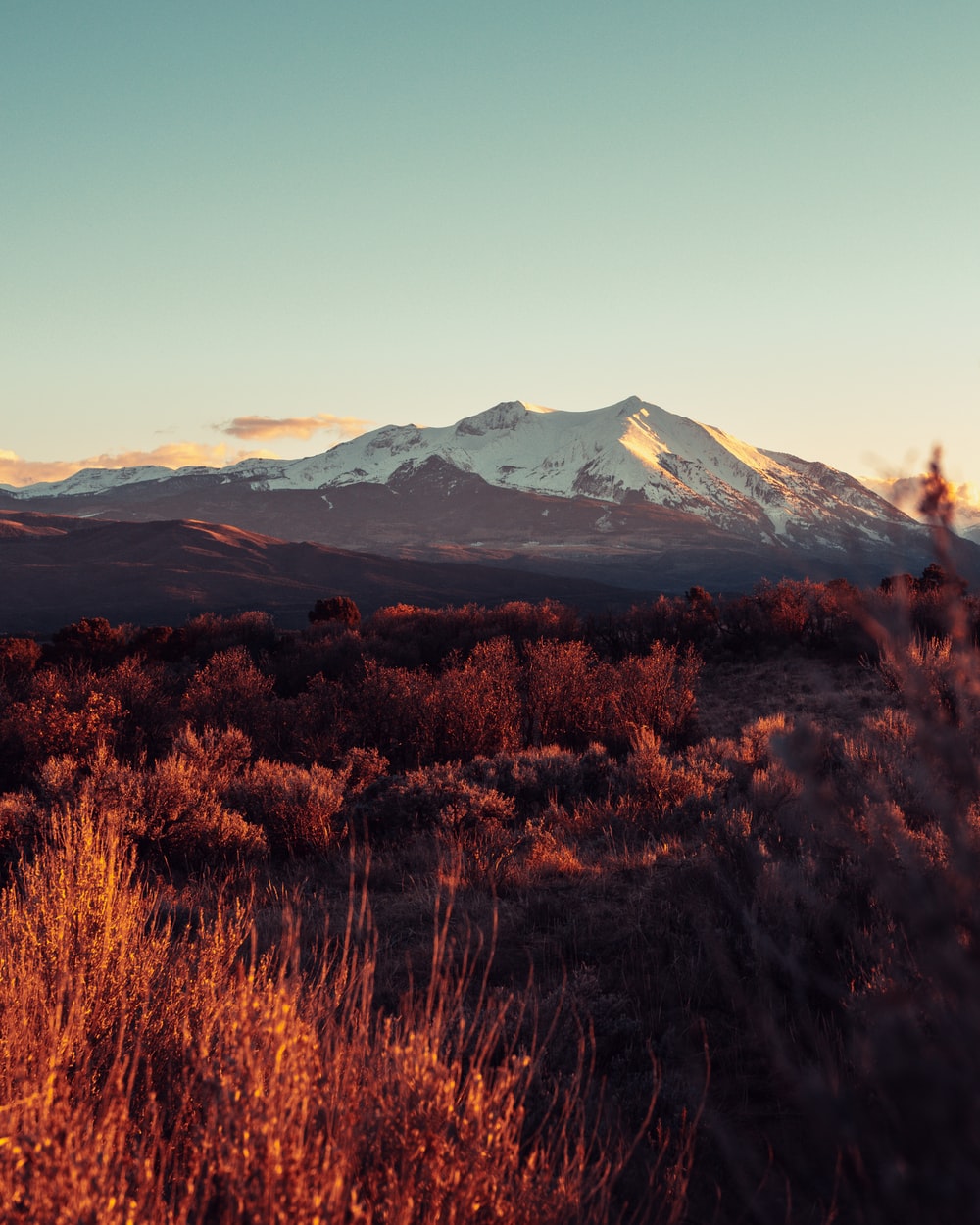 Sunset Over Mountain Field Wallpapers