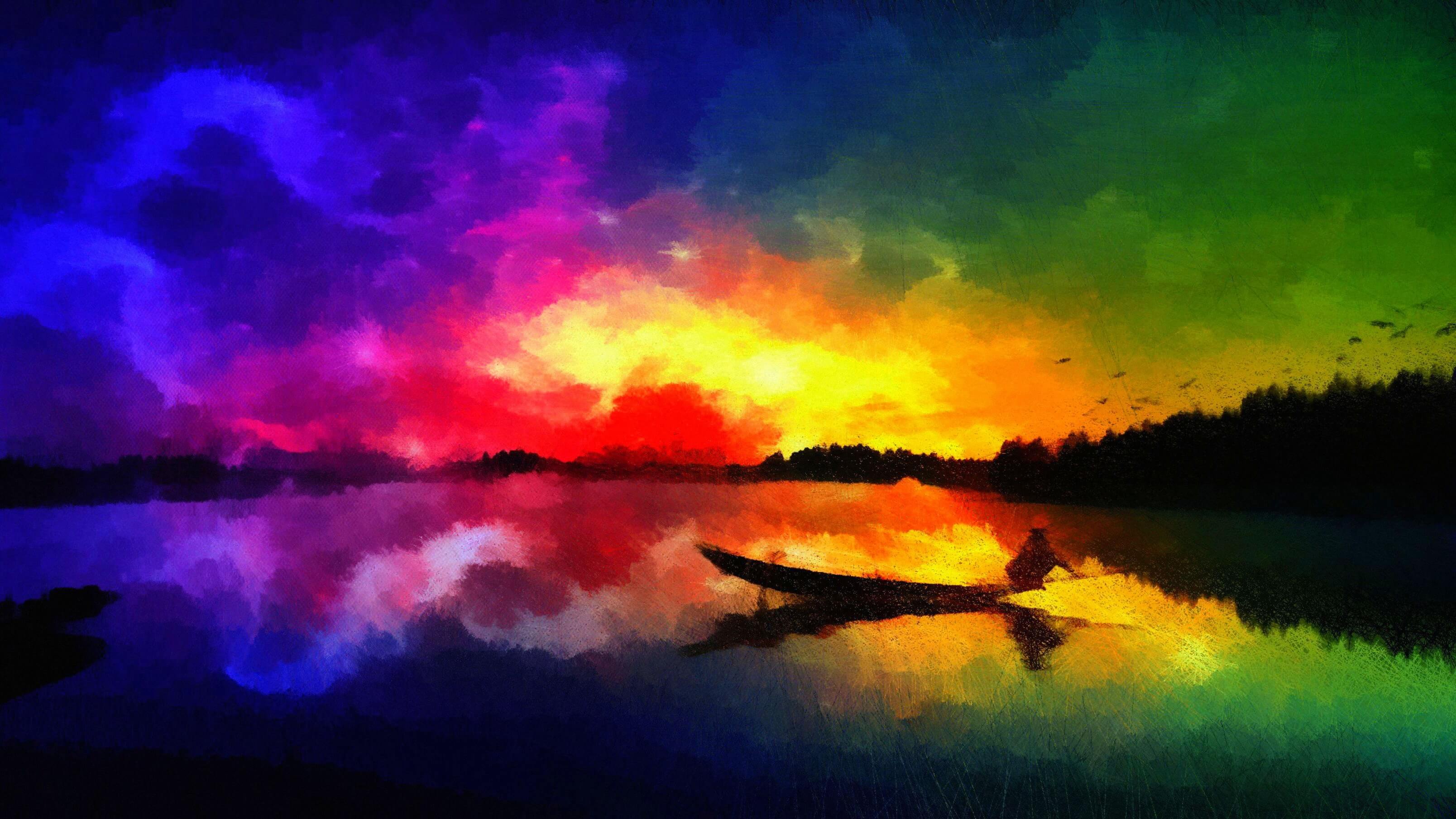 Sunset Painting Background