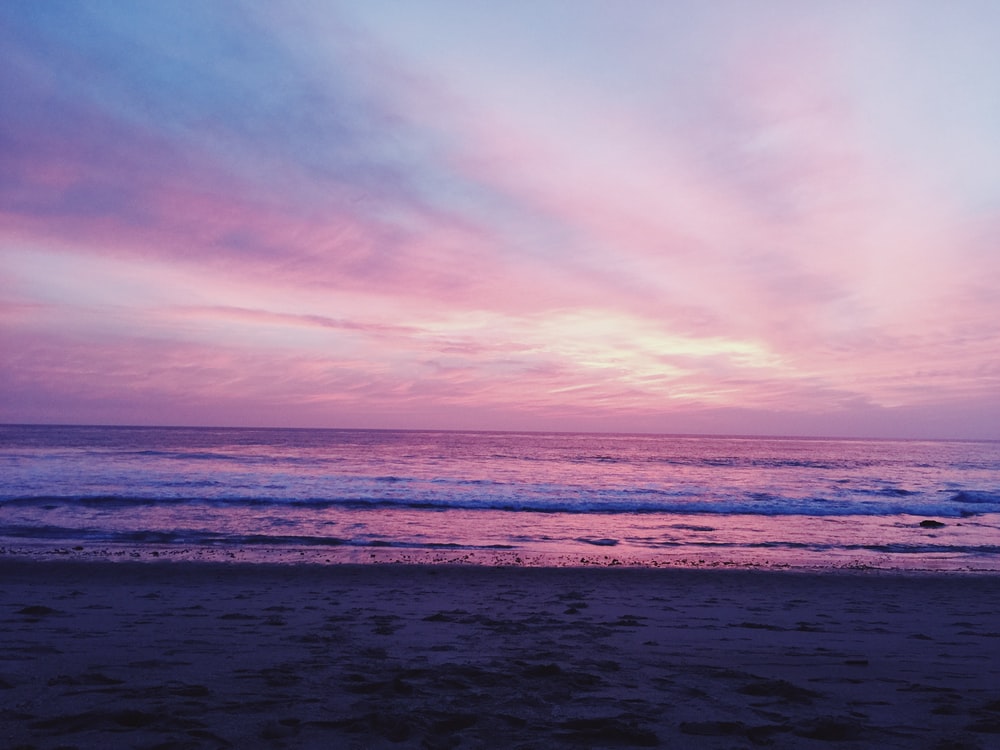 Sunset Purple Ocean Wallpapers