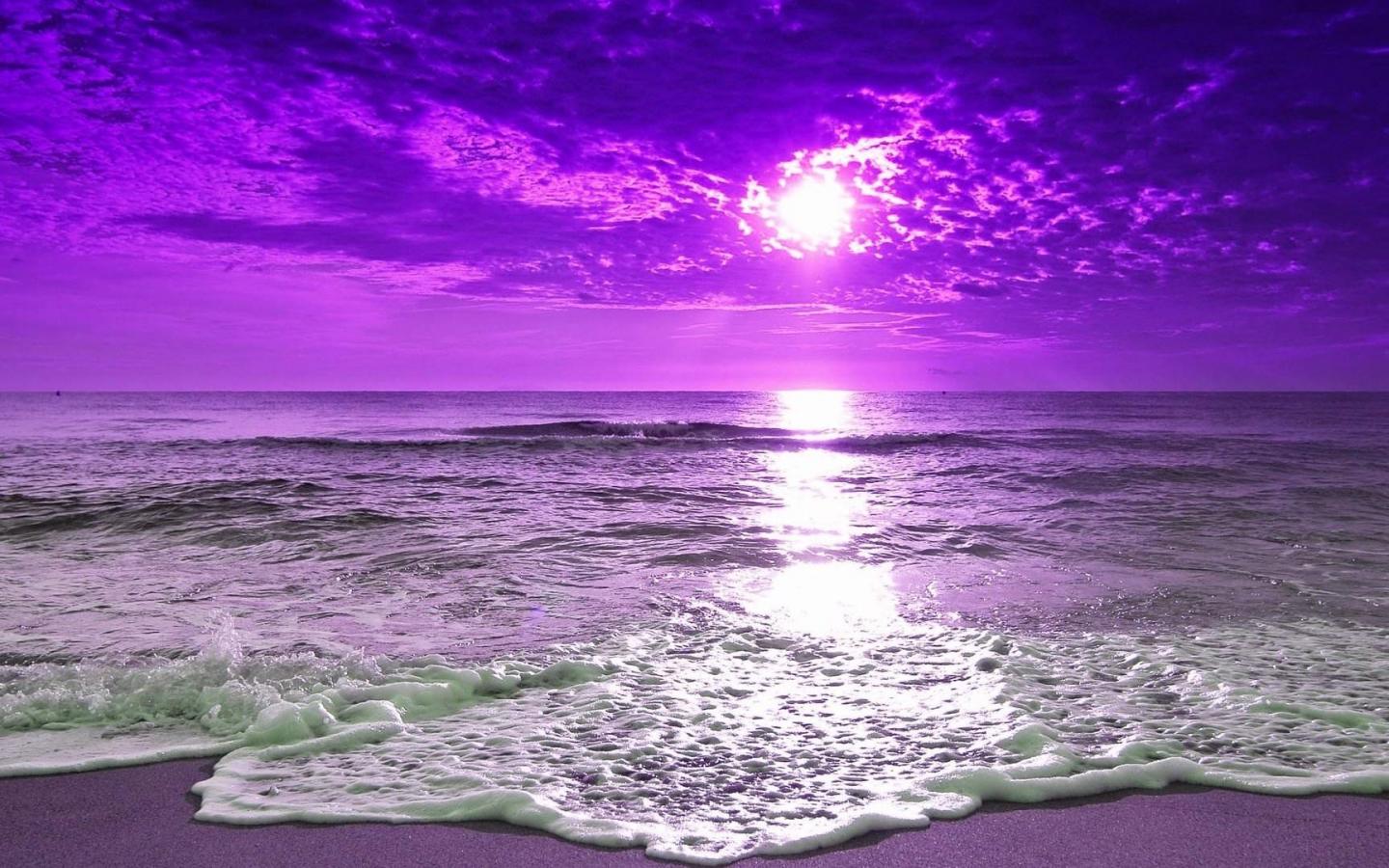 Sunset Purple Ocean Wallpapers