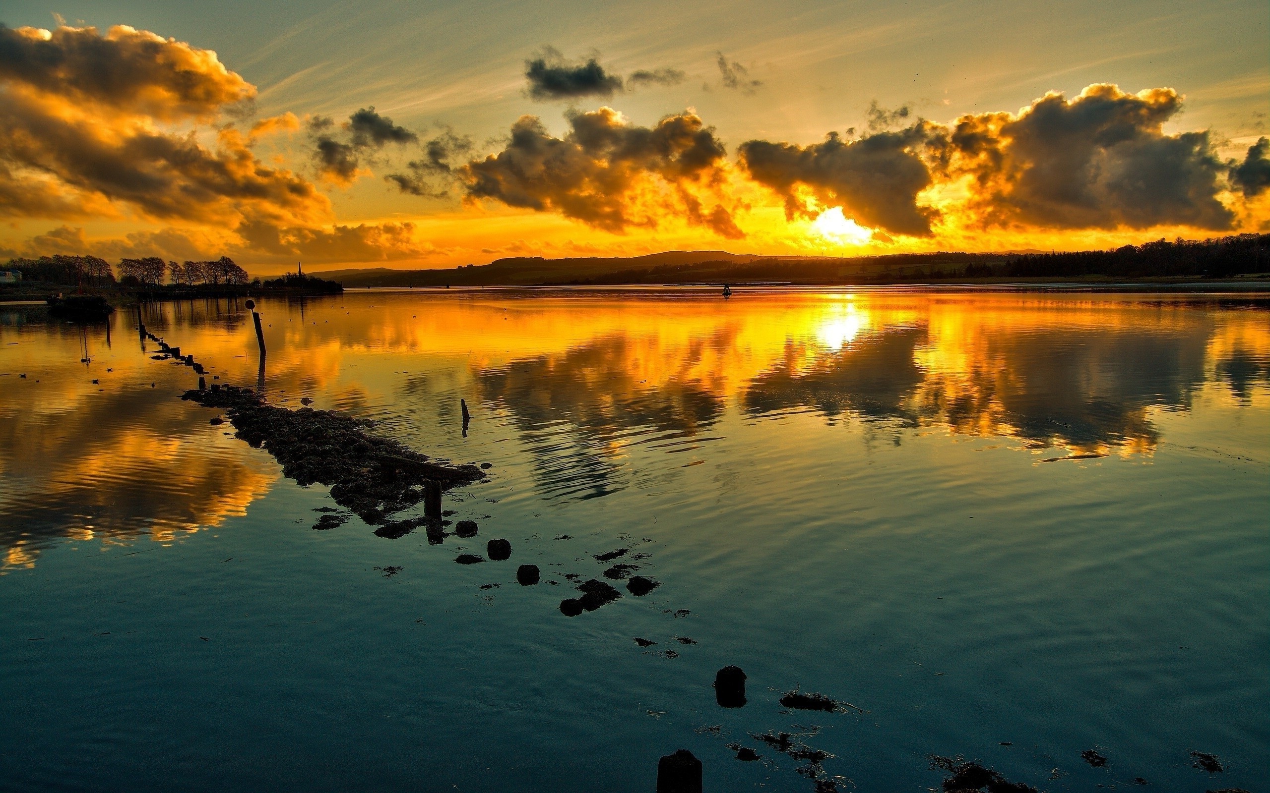 Sunset Reflection In Lake Wallpapers