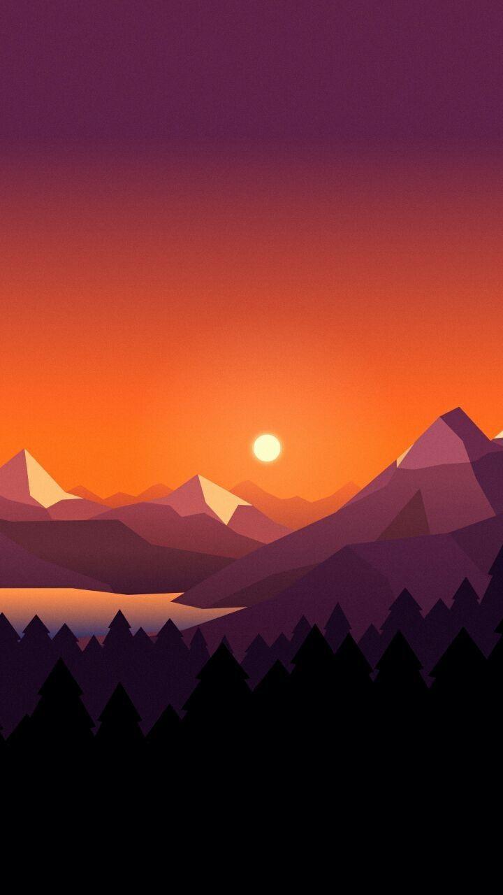 Sunset Scenery Minimal Wallpapers