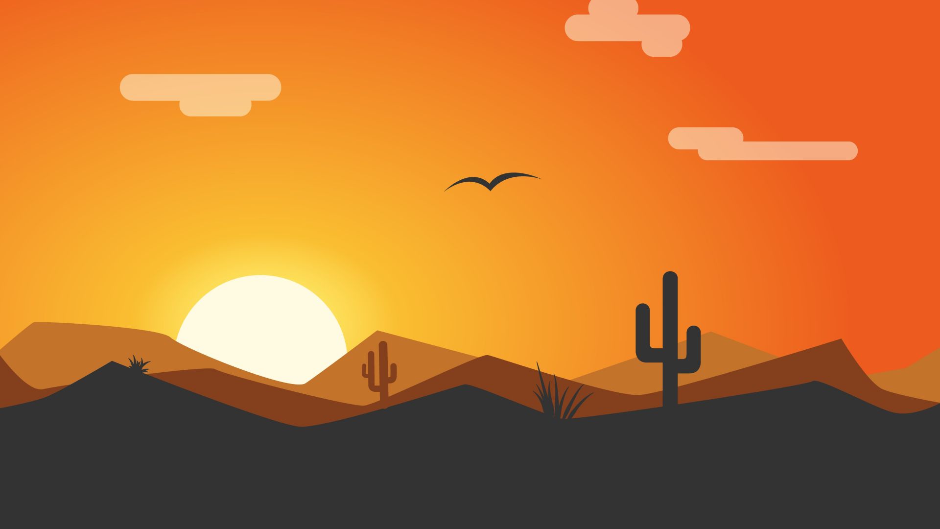 Sunset Scenery Minimal Wallpapers