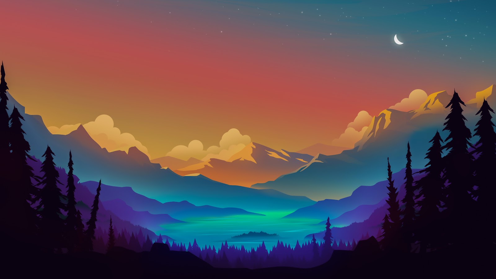 Sunset Scenery Minimal Wallpapers