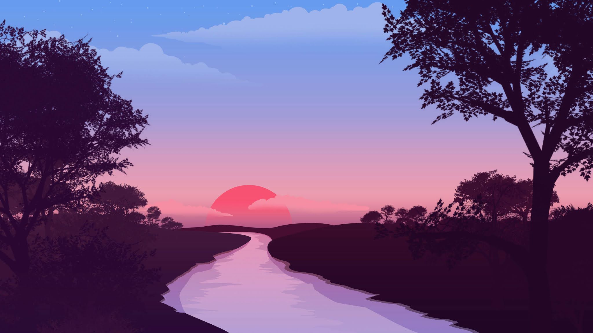 Sunset Scenery Minimal Wallpapers