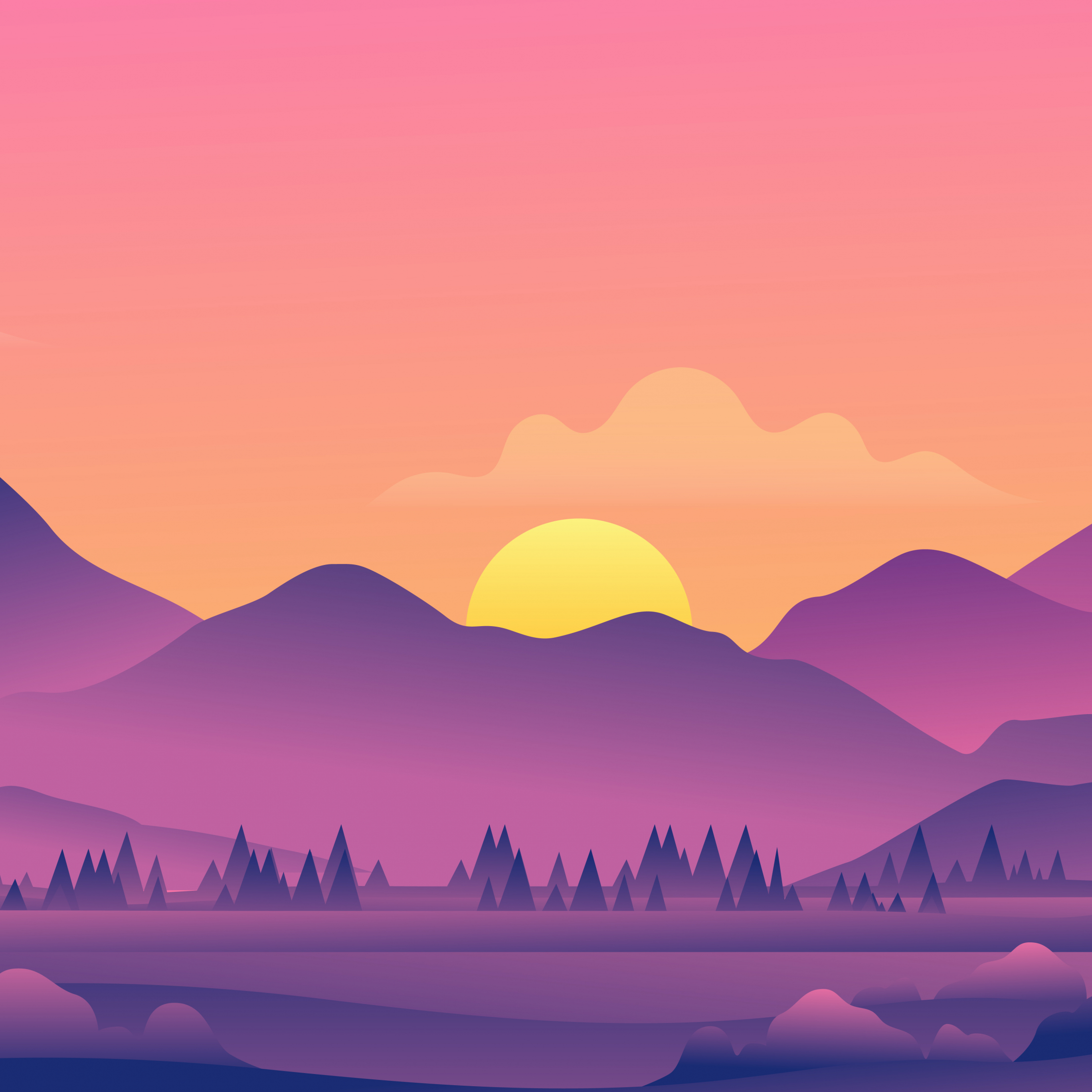 Sunset Scenery Minimal Wallpapers