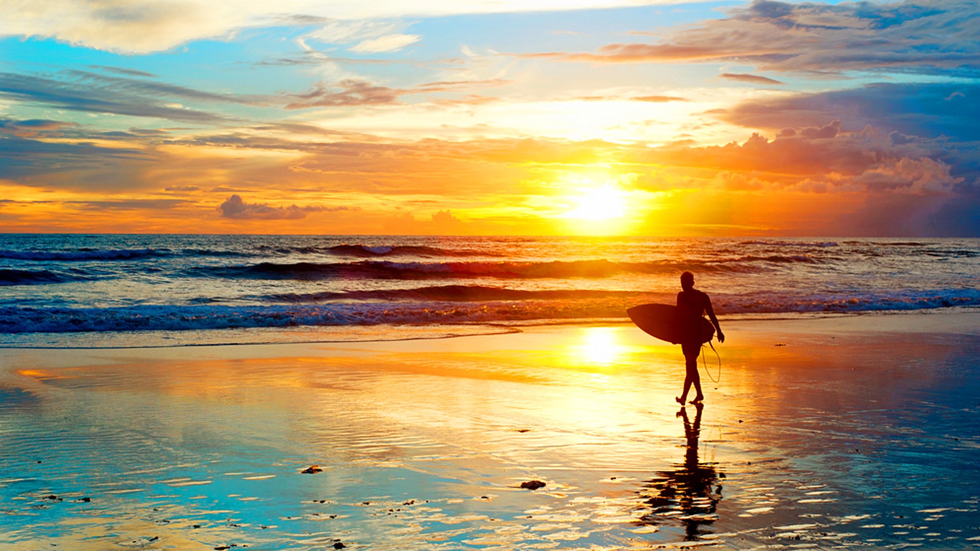 Sunset Surfing Wallpapers