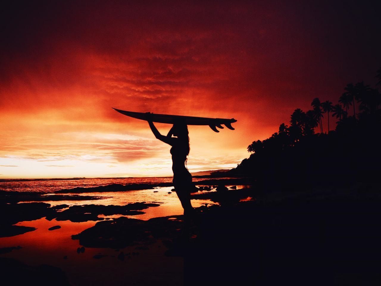 Sunset Surfing Wallpapers