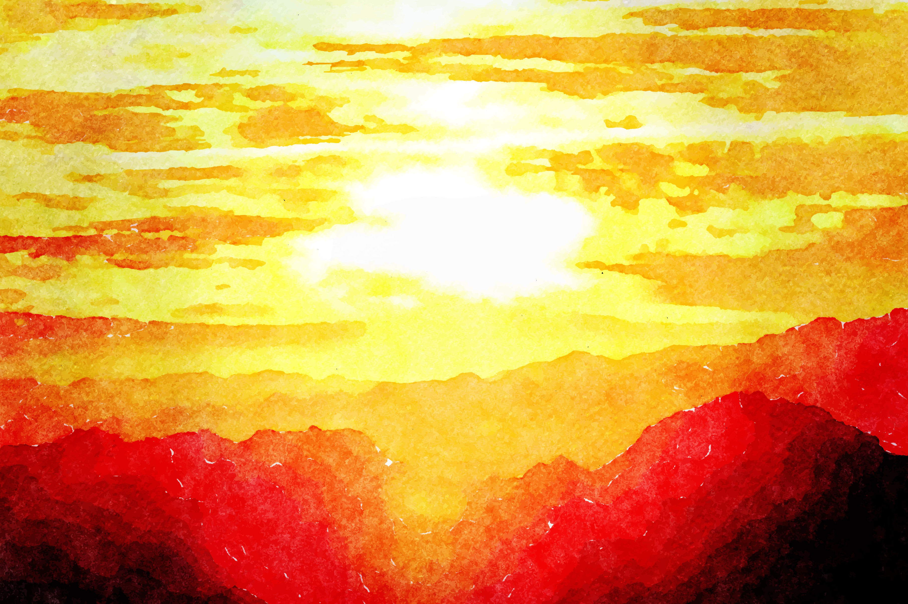 Sunset Watercolor Background