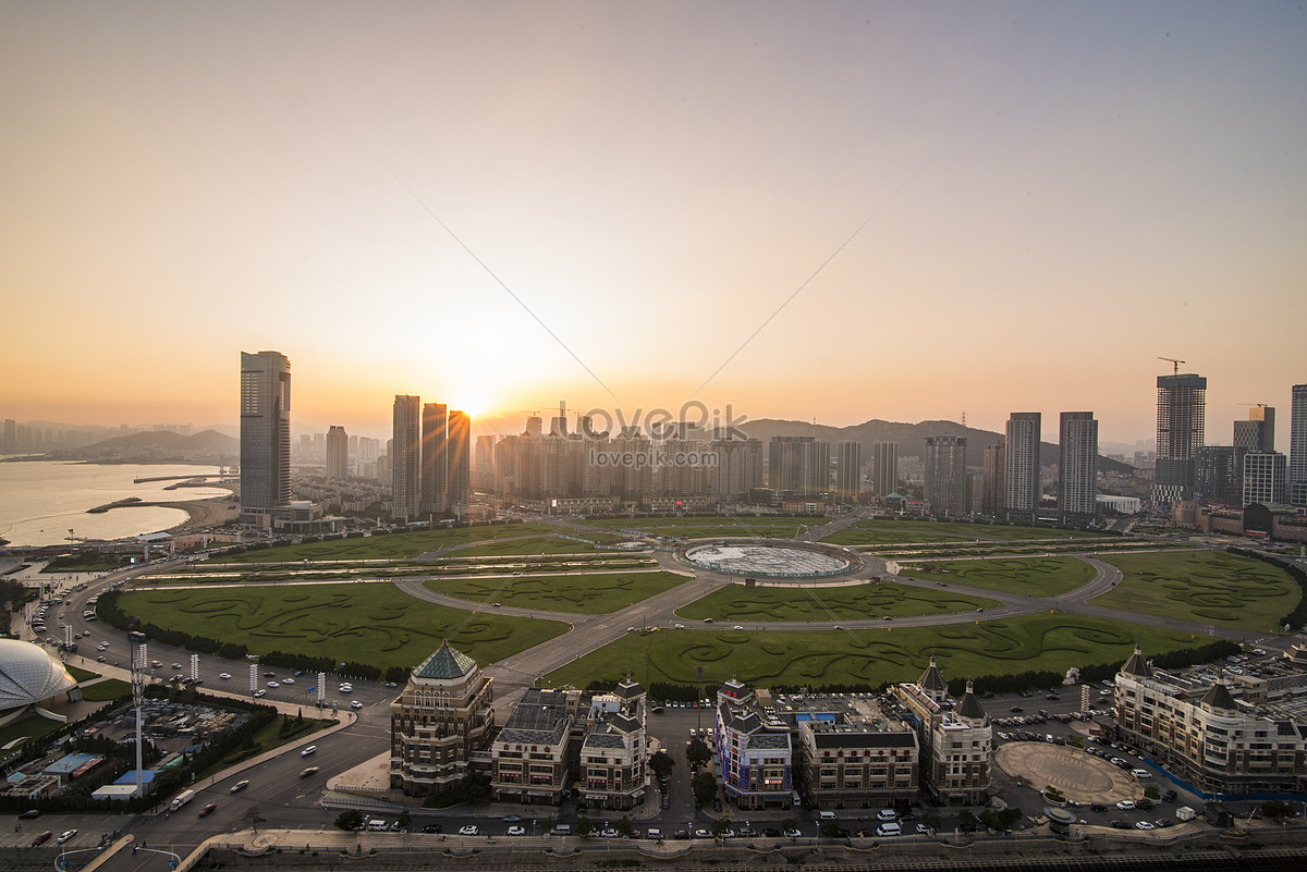 Sunset Xinghai Square Dalian Wallpapers