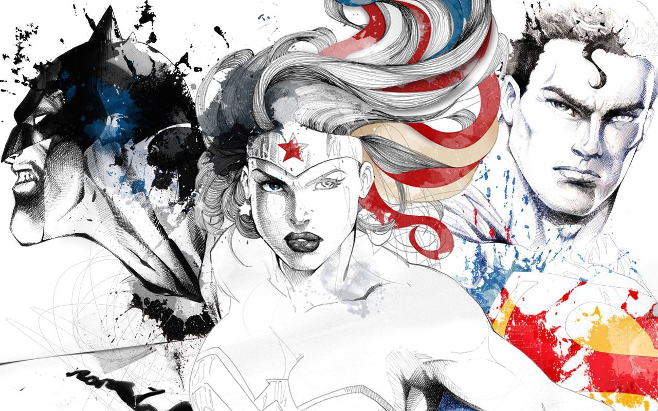 Superman Wonder Woman Batman Art Sketch Wallpapers