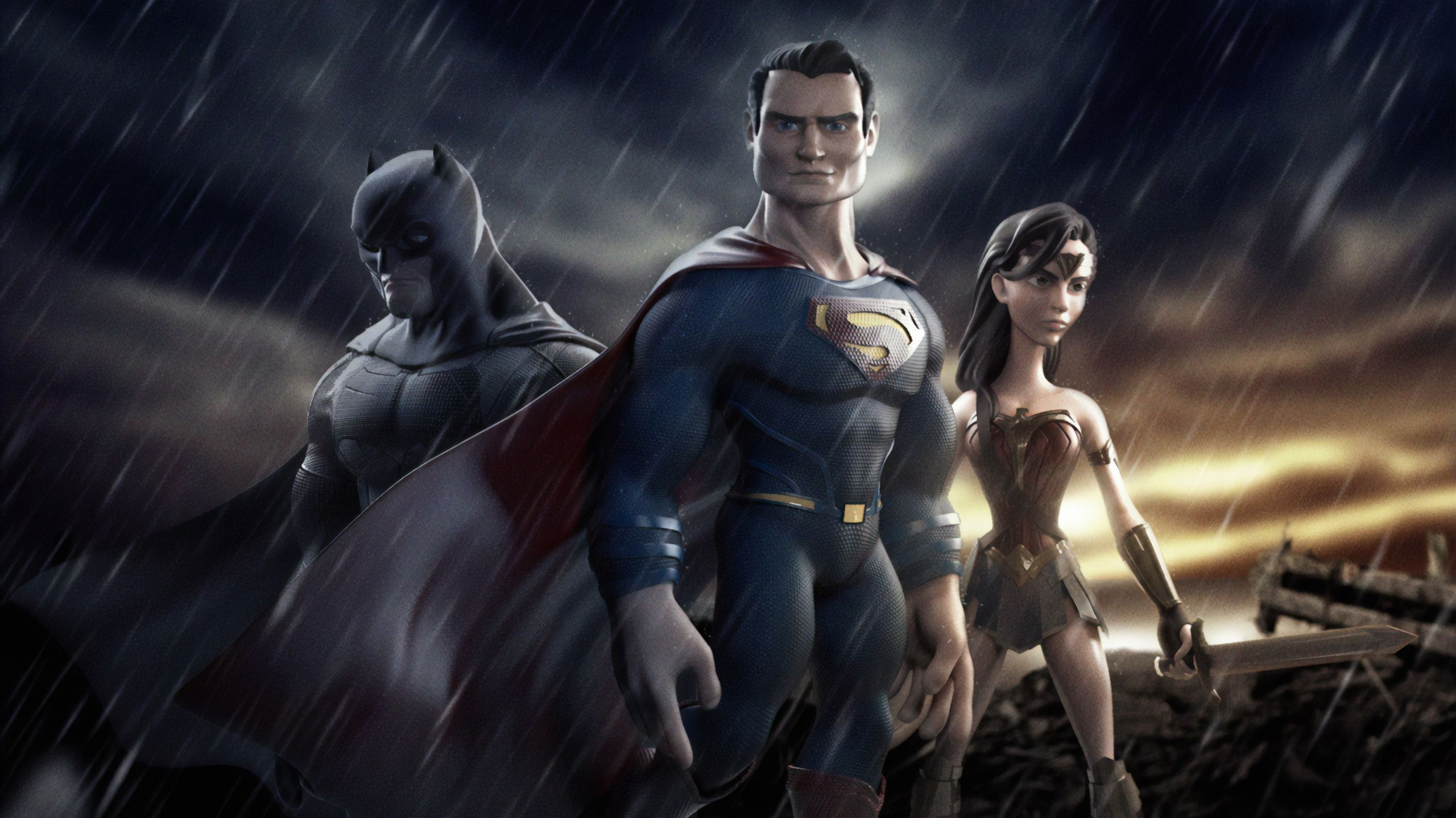 Superman Wonder Woman Batman Art Sketch Wallpapers