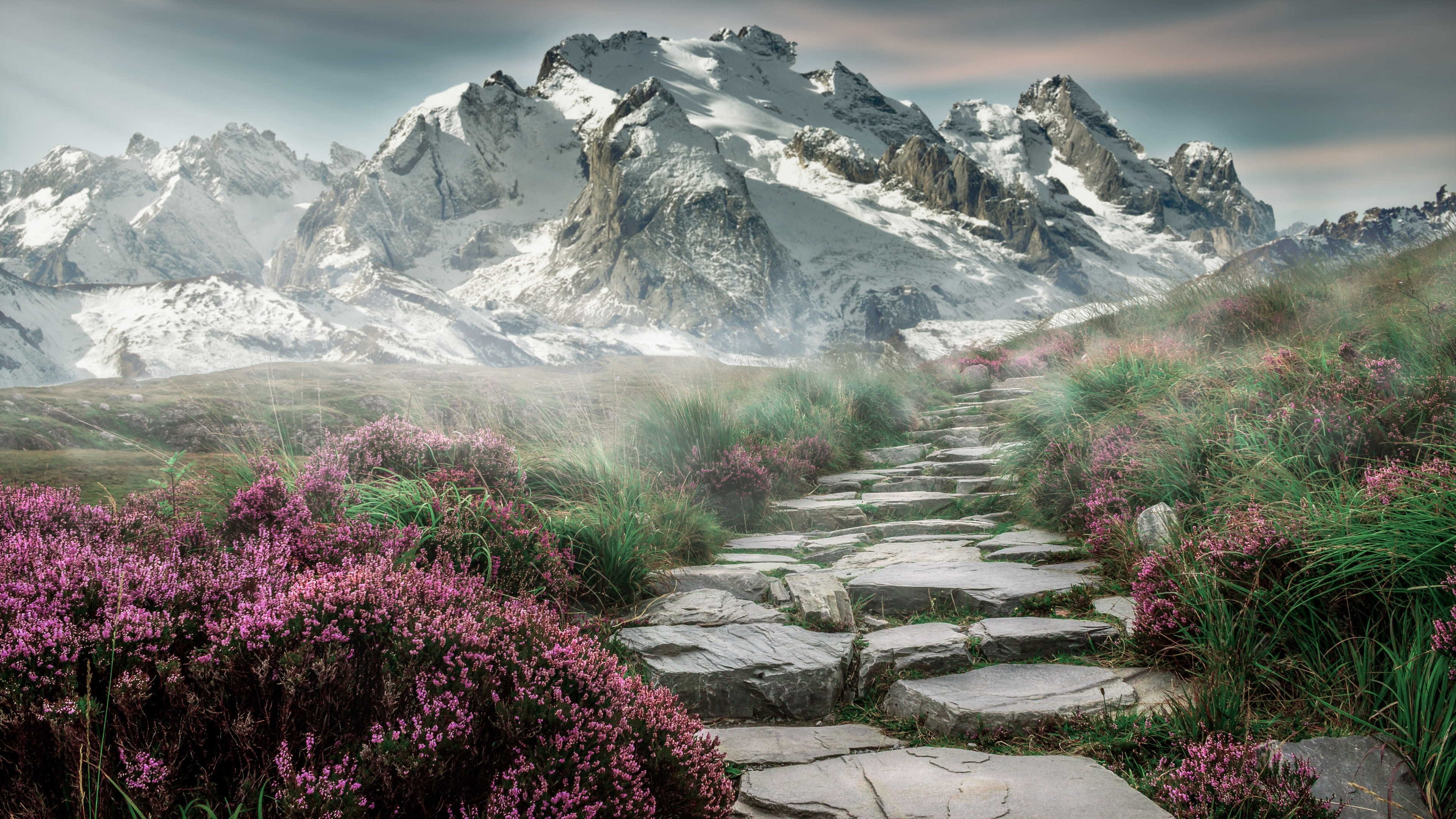 Surreal Mountain Landscape Lake 4K Wallpapers