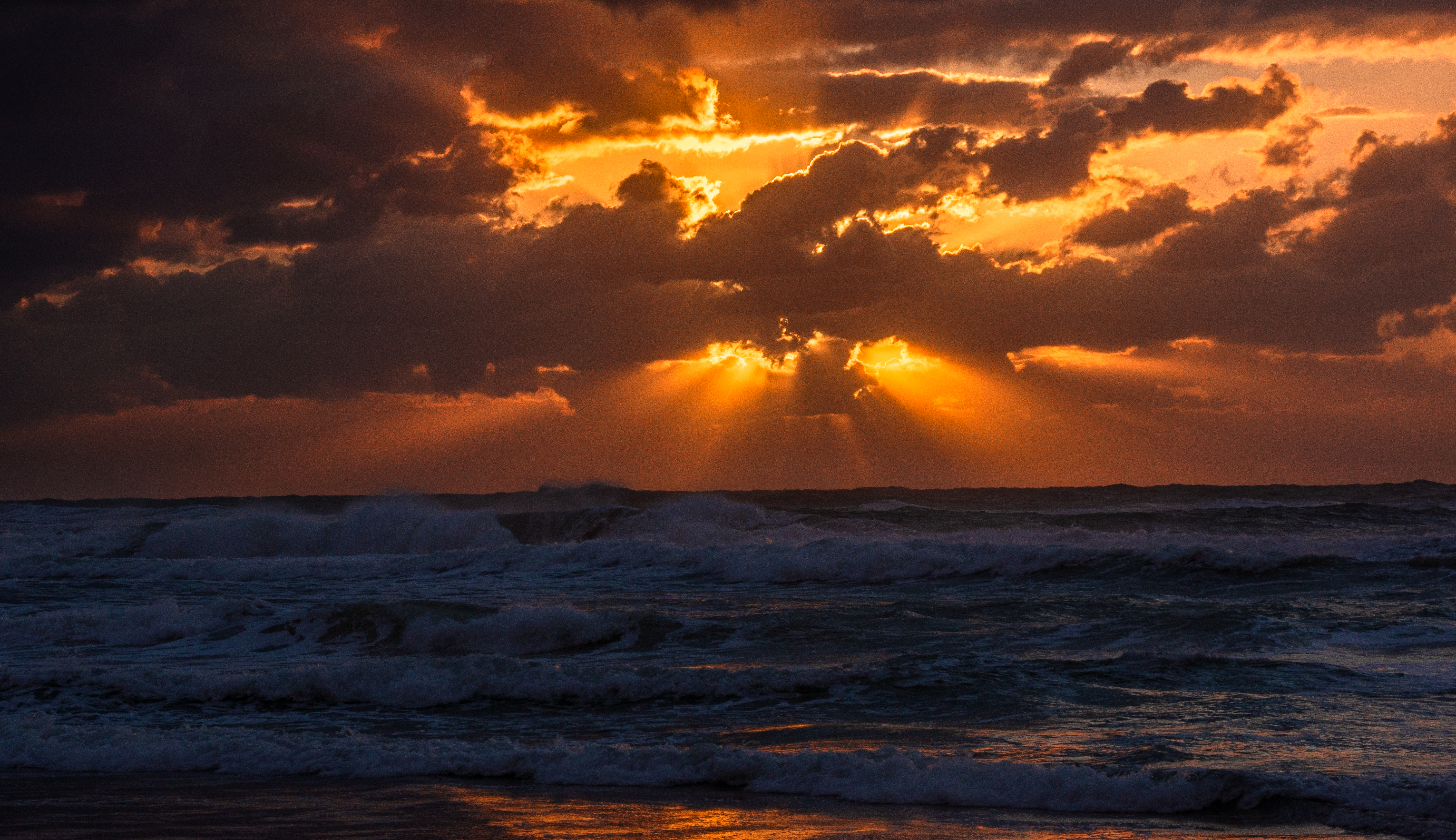 Surreal Sunrise Near Ocean Lighthouse Wallpapers