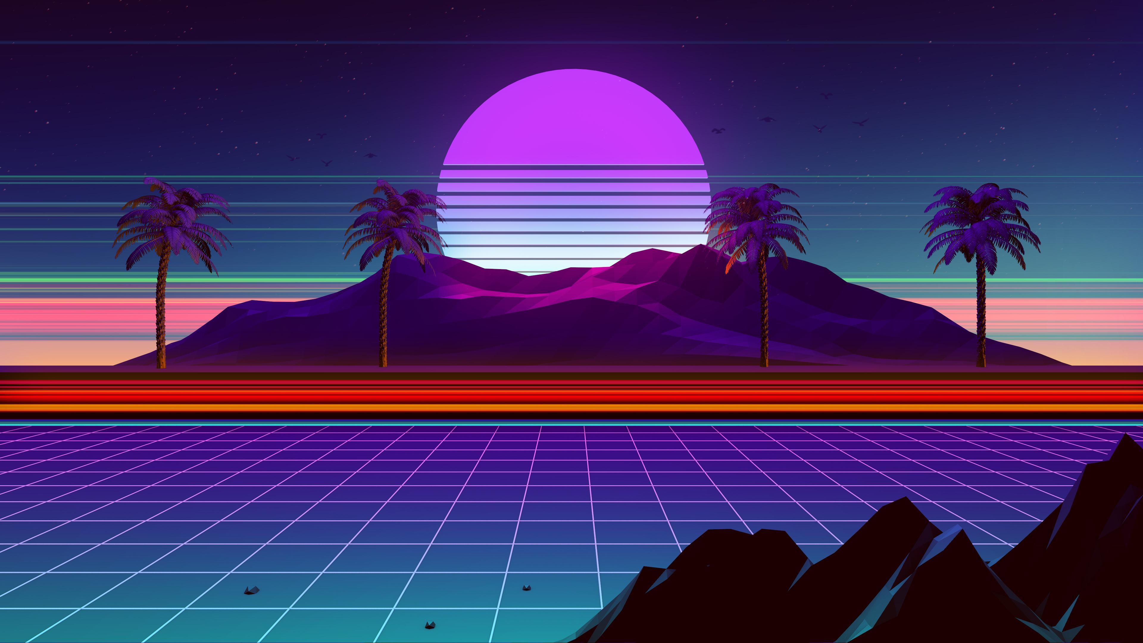 Synthwave Planet Retro Wave Wallpapers
