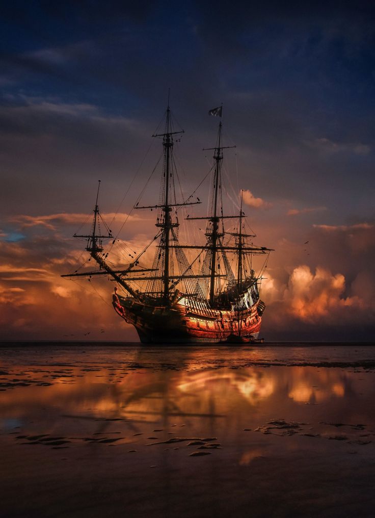 Tall Ship Sunset Wallpapers