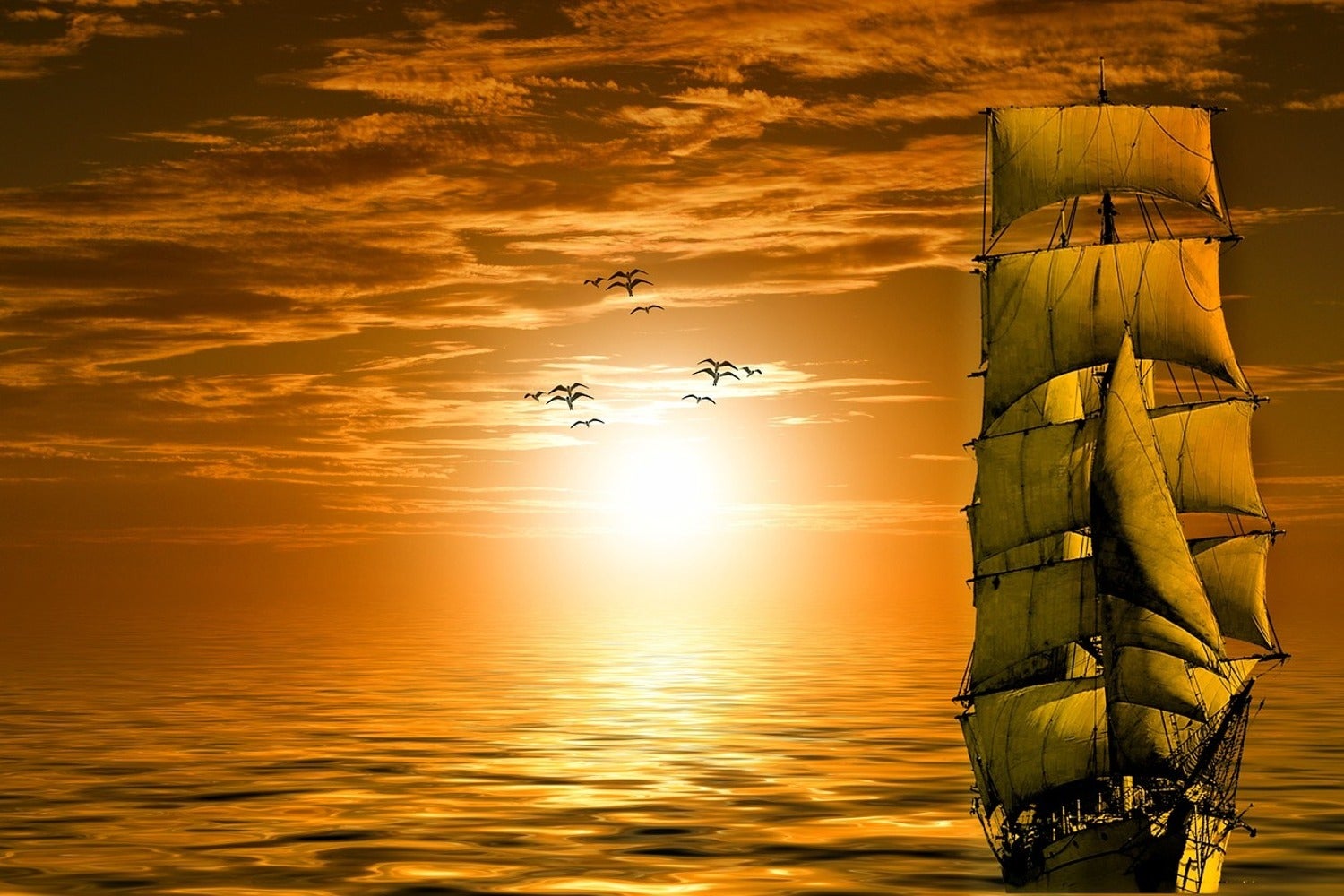 Tall Ship Sunset Wallpapers