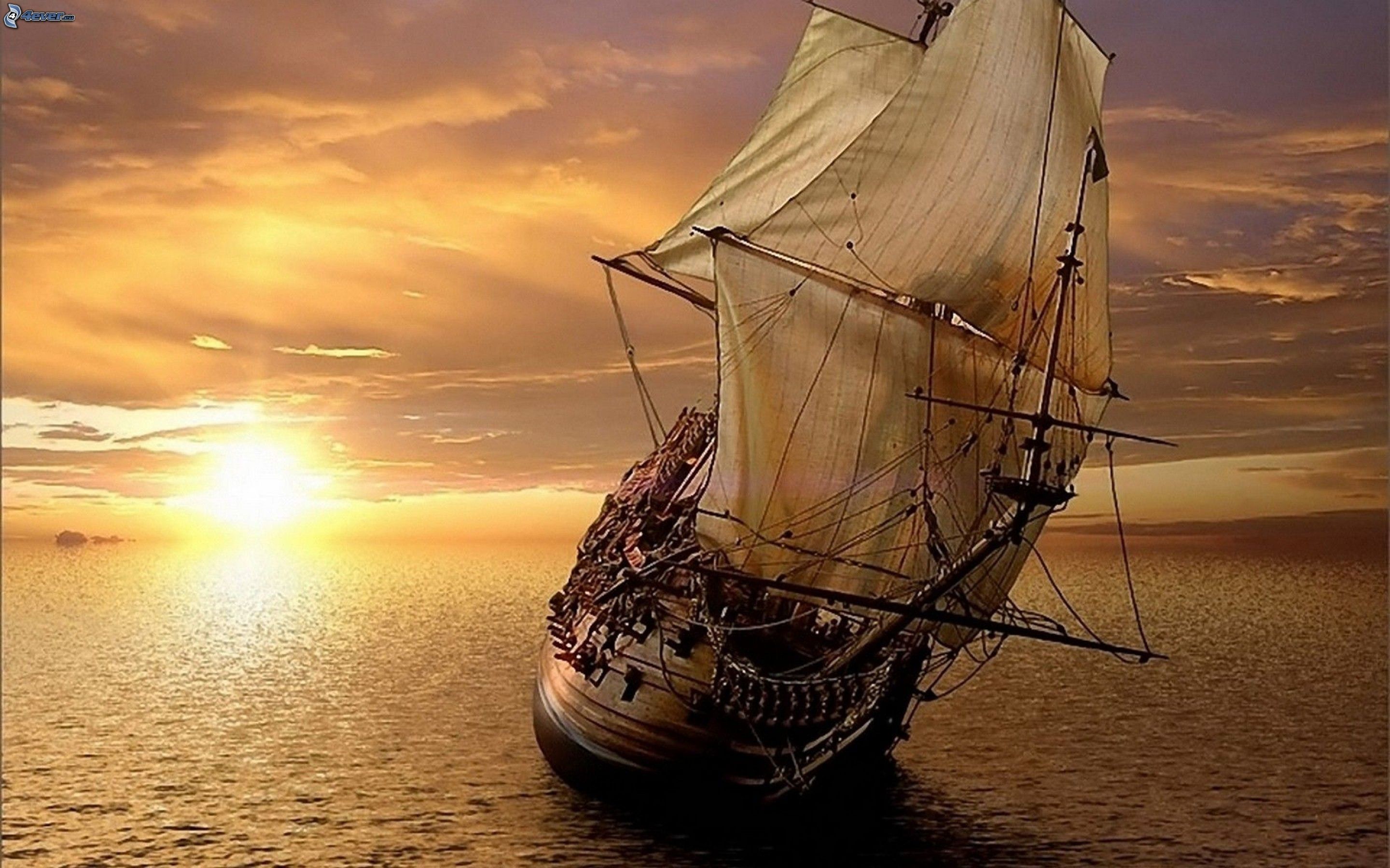 Tall Ship Sunset Wallpapers