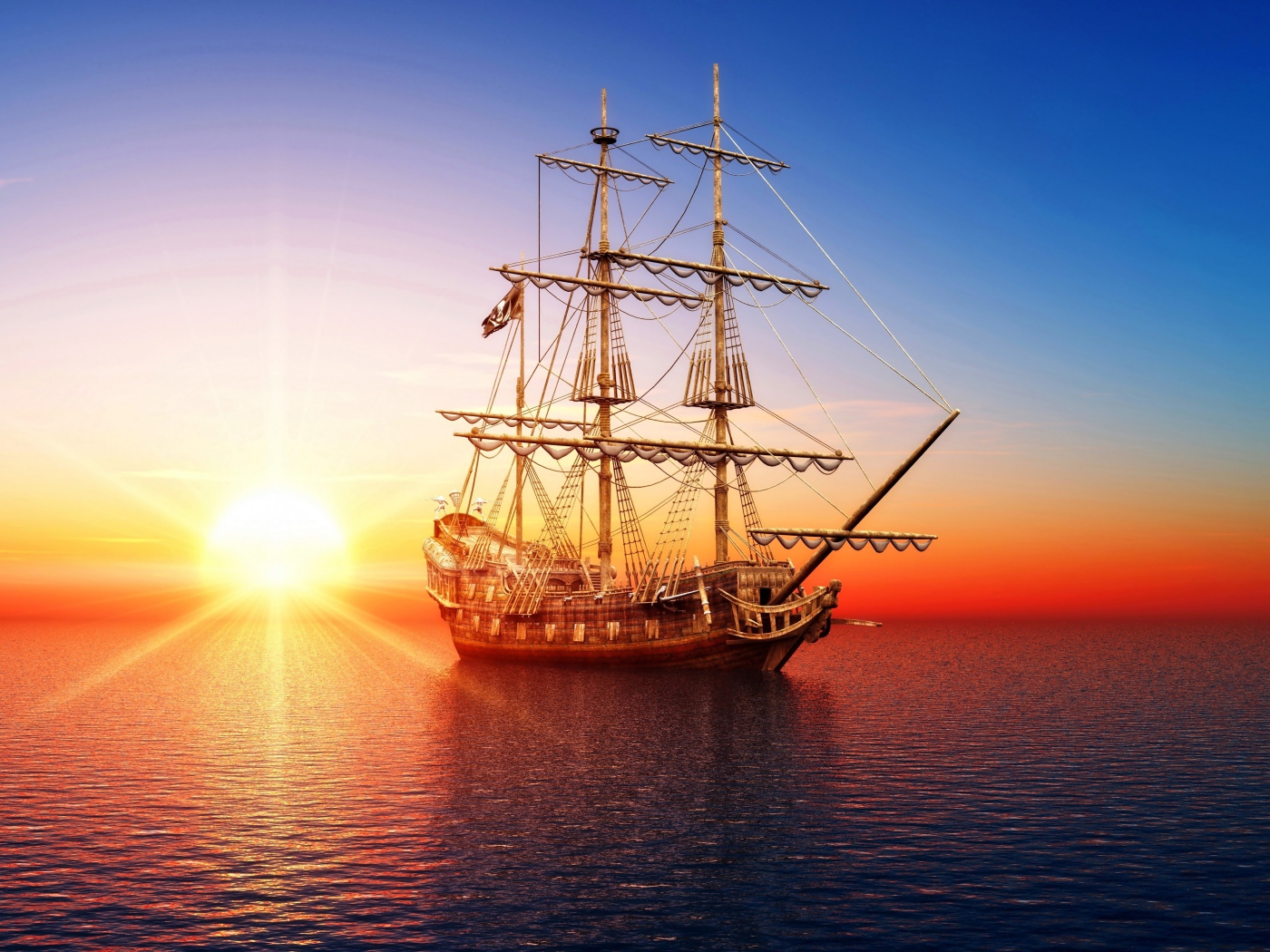 Tall Ship Sunset Wallpapers