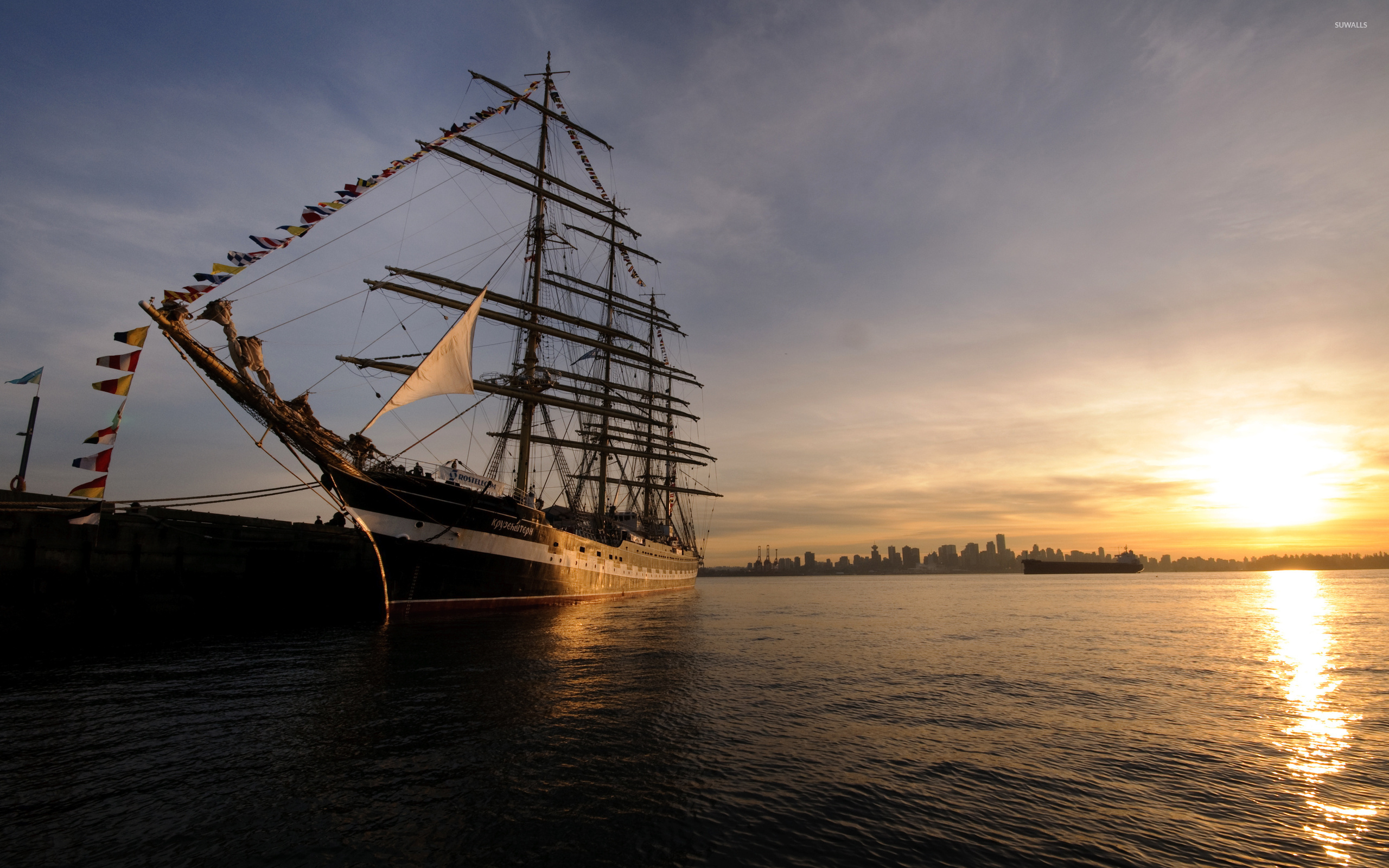 Tall Ship Sunset Wallpapers