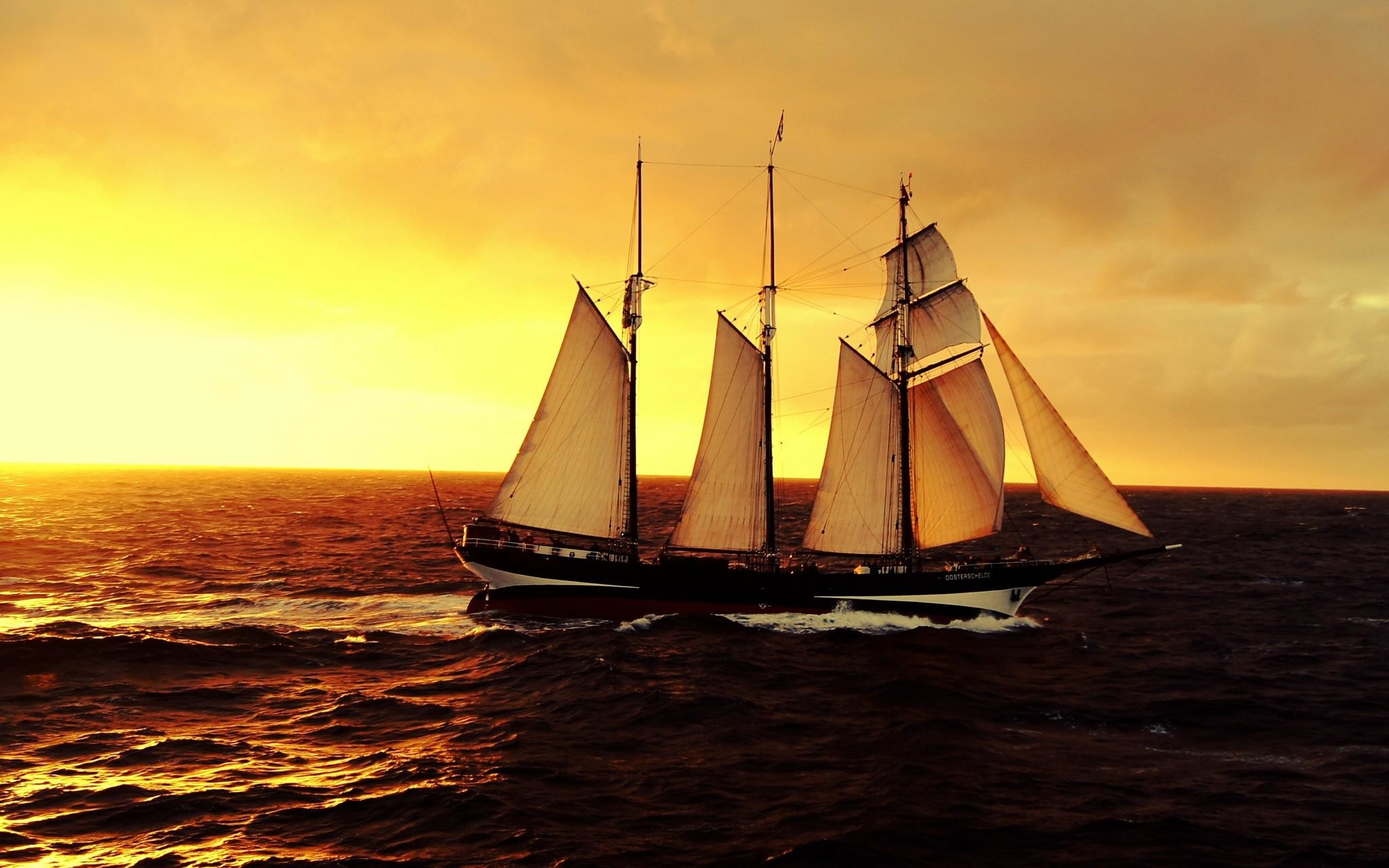 Tall Ship Sunset Wallpapers