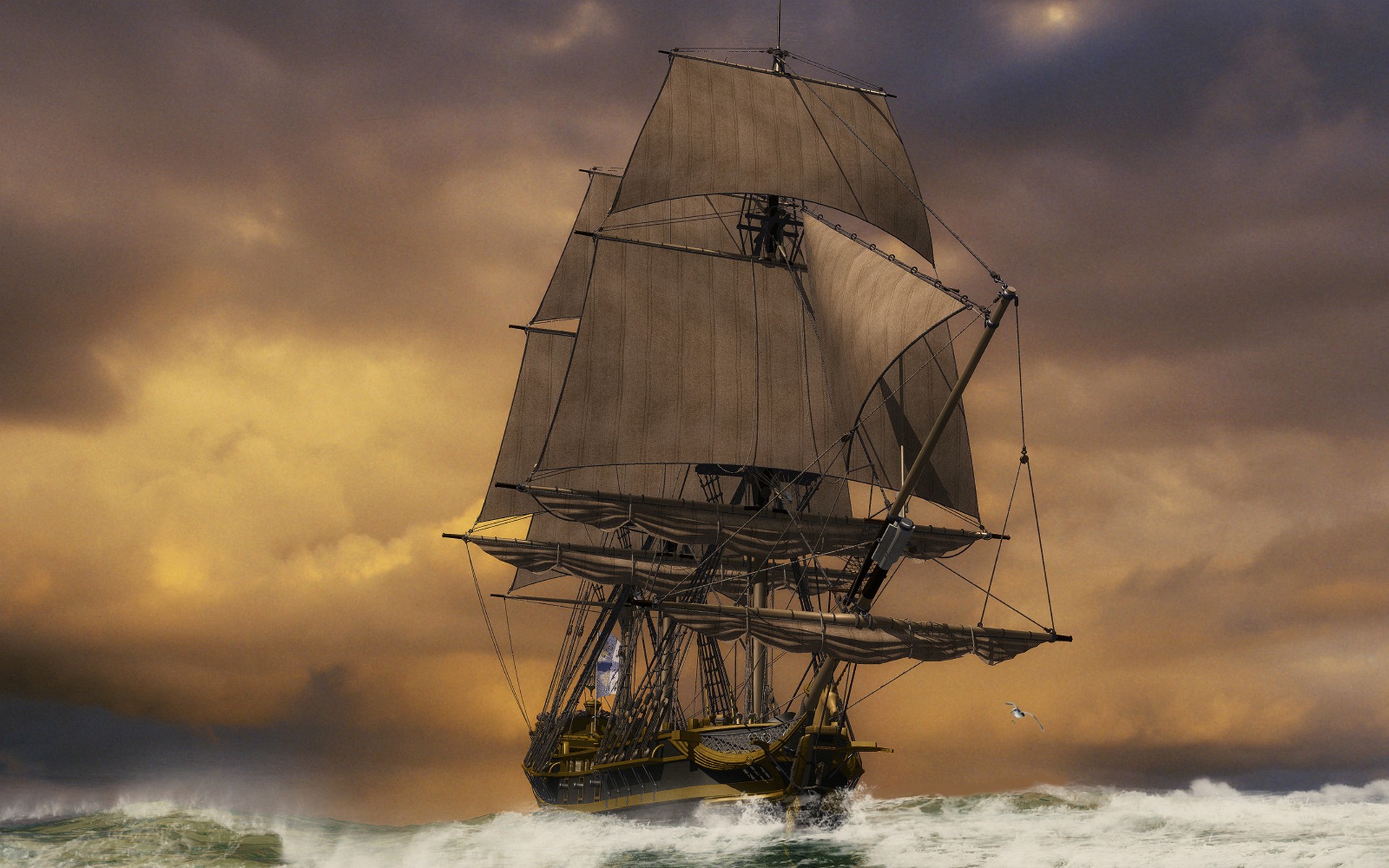 Tall Ship Sunset Wallpapers