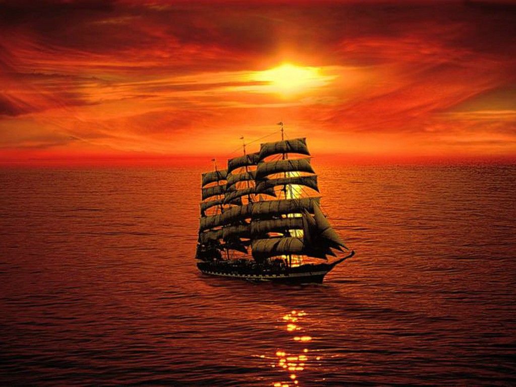 Tall Ship Sunset Wallpapers