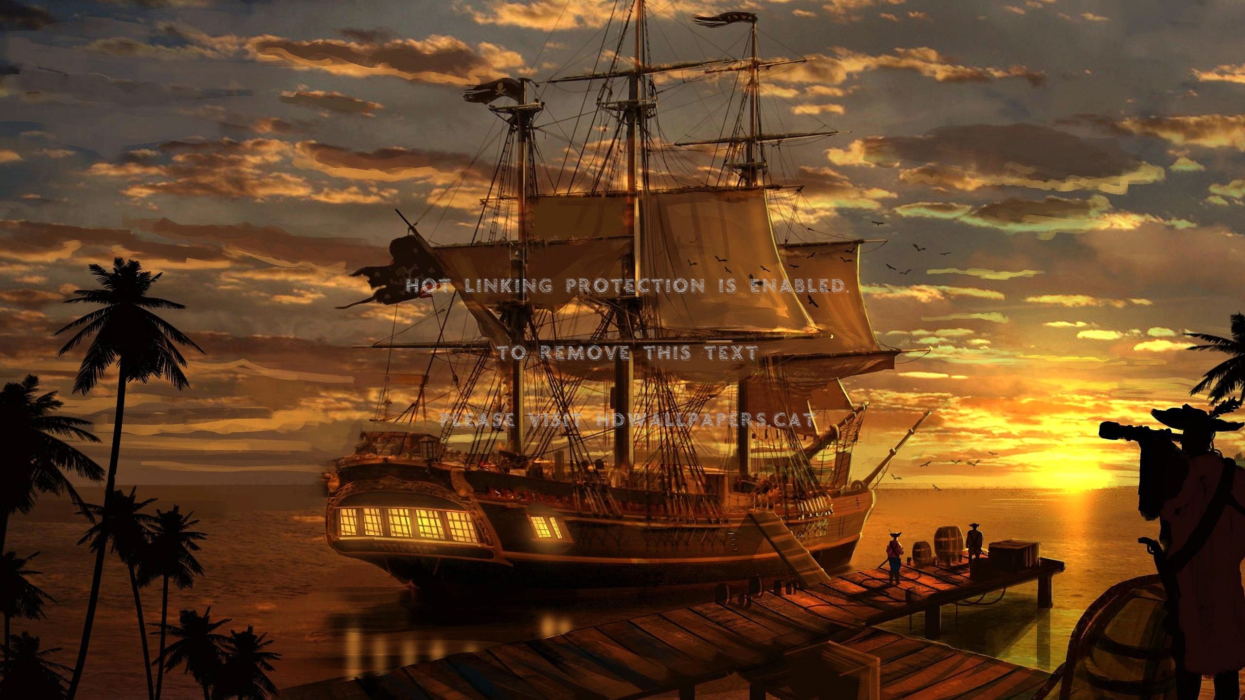 Tall Ship Sunset Wallpapers