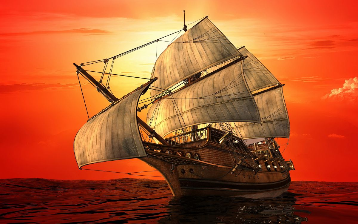 Tall Ship Sunset Wallpapers