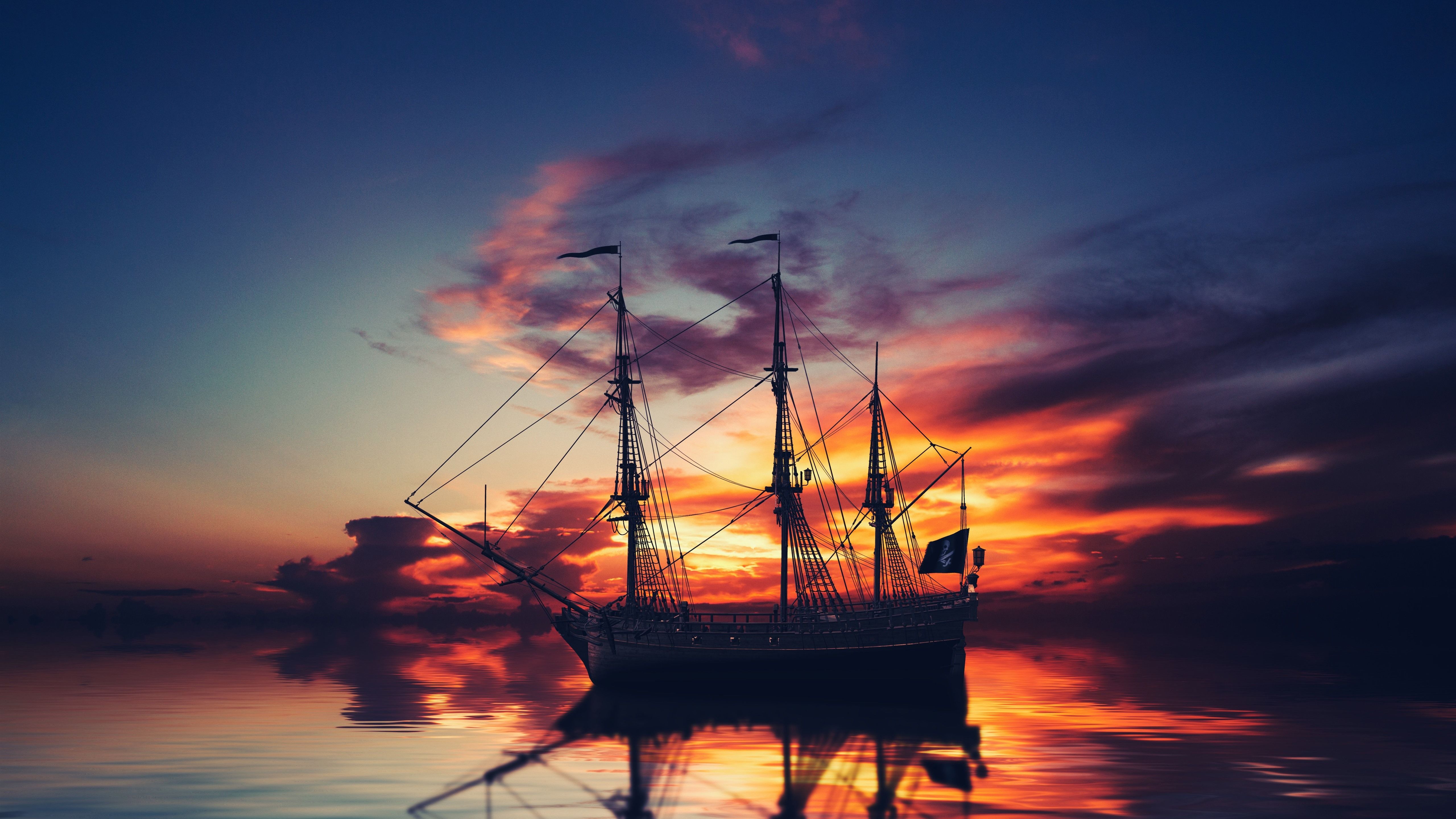 Tall Ship Sunset Wallpapers