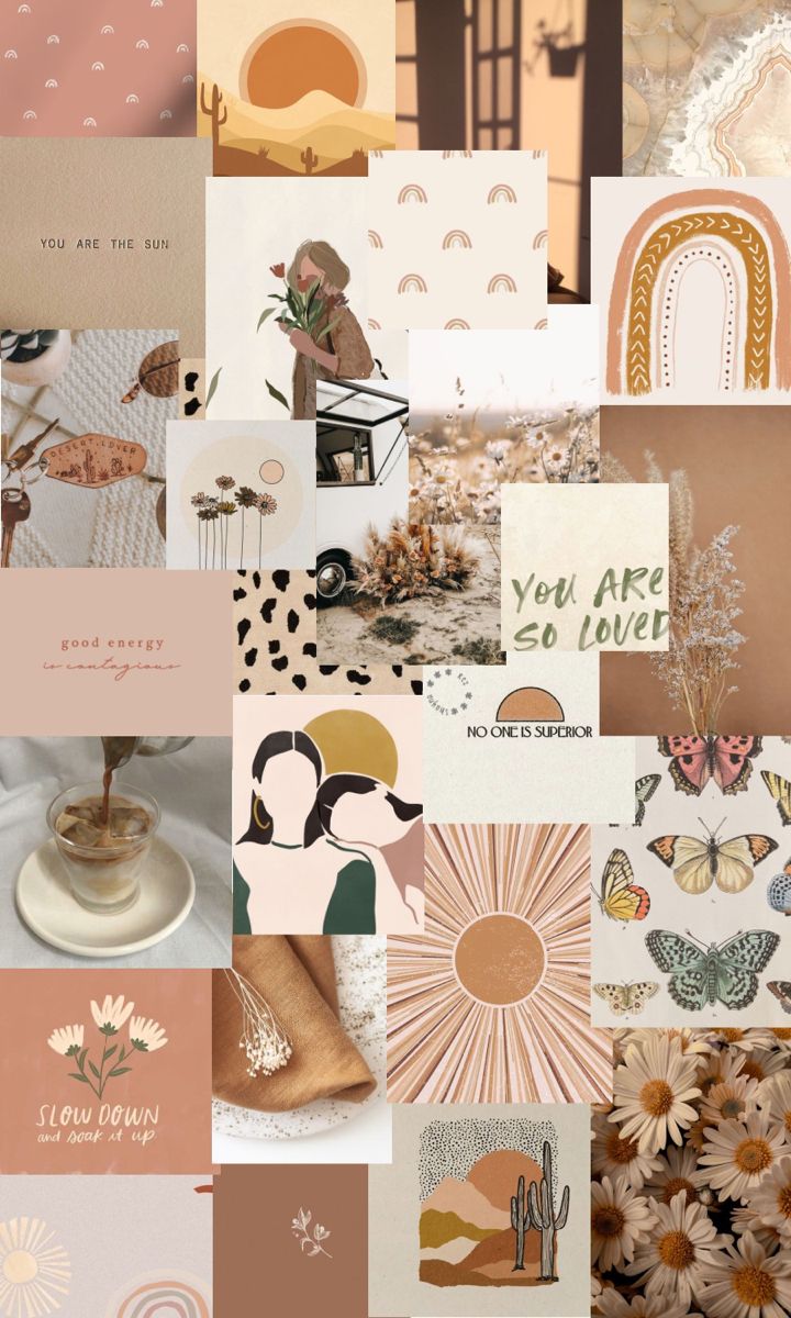 Tan Aesthetic Collage Wallpapers