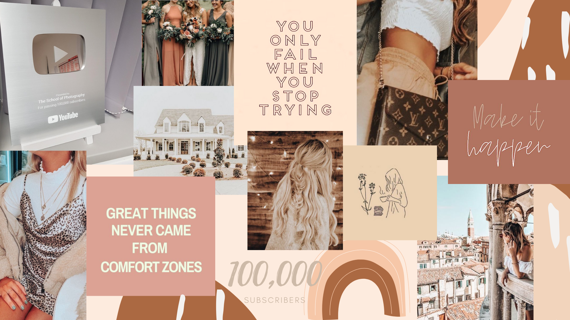 Tan Aesthetic Collage Wallpapers