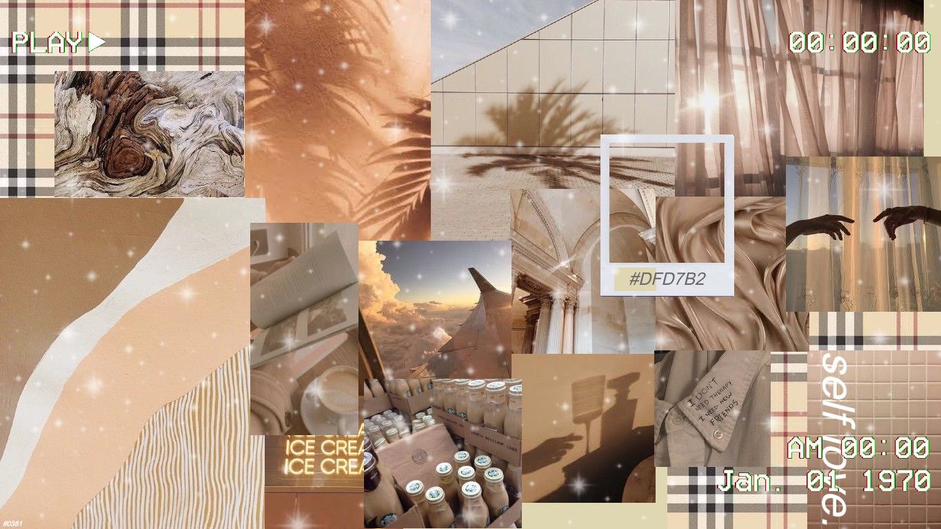 Tan Aesthetic Collage Wallpapers