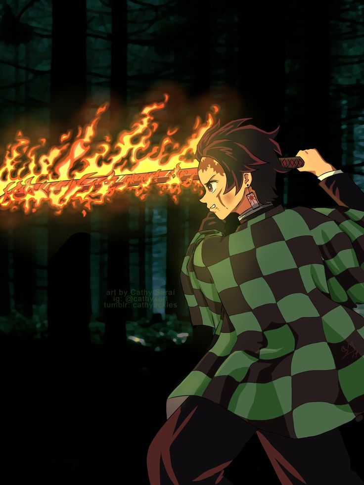 Tanjirou Kamado Demon Slayer Fire Art Wallpapers