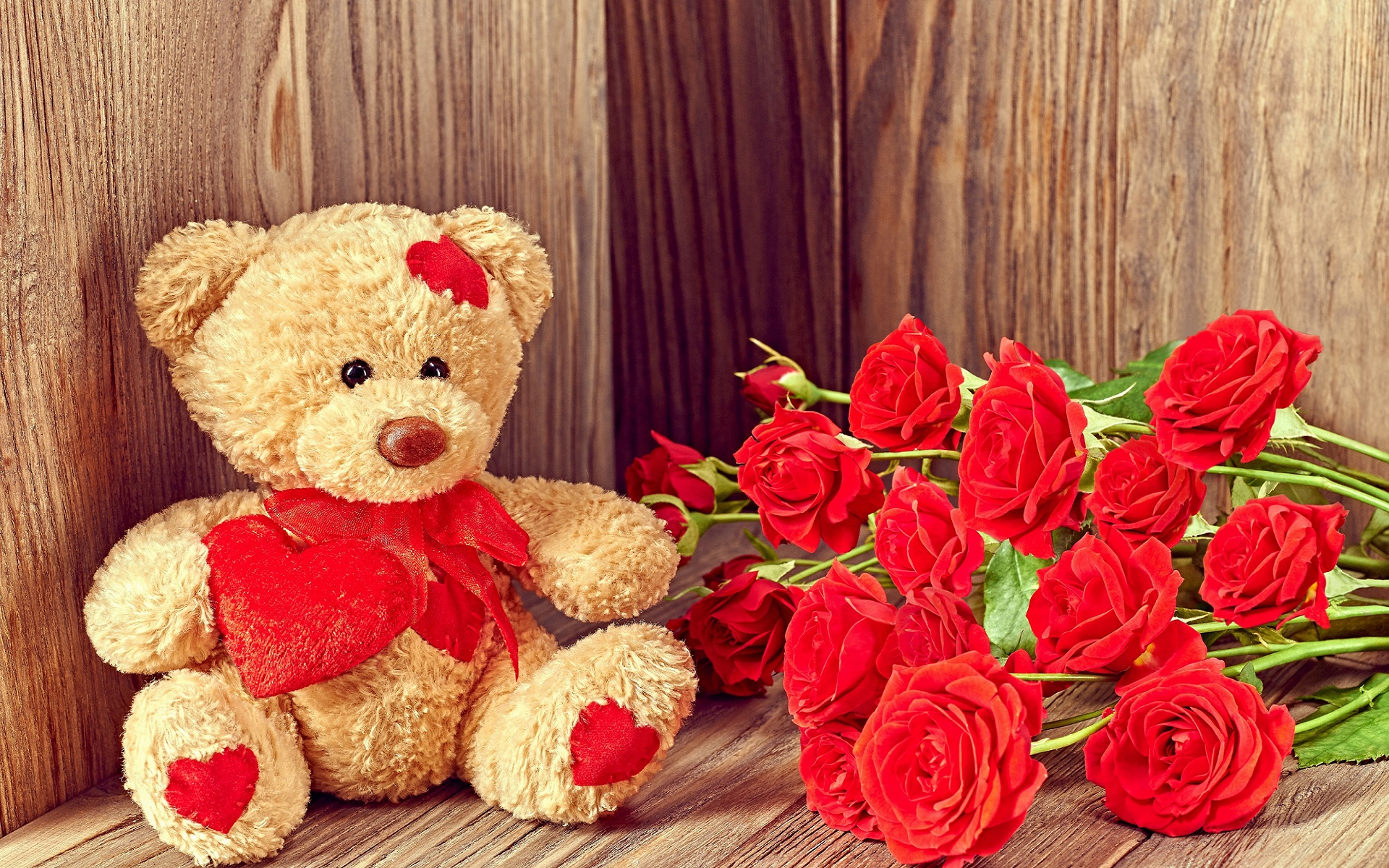 Teddy Bear And Flower Wallpapers