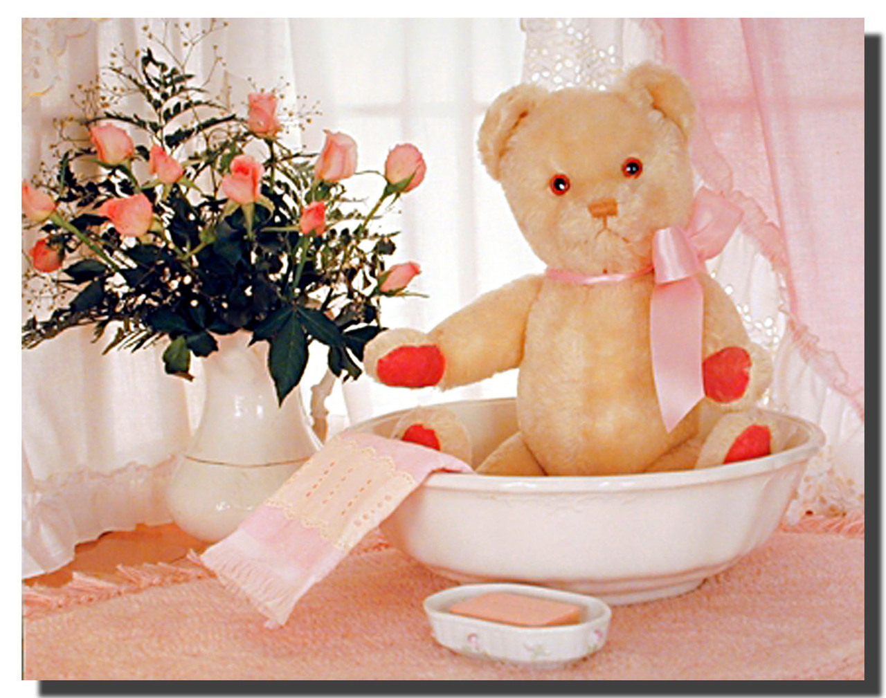 Teddy Bear And Flower Wallpapers